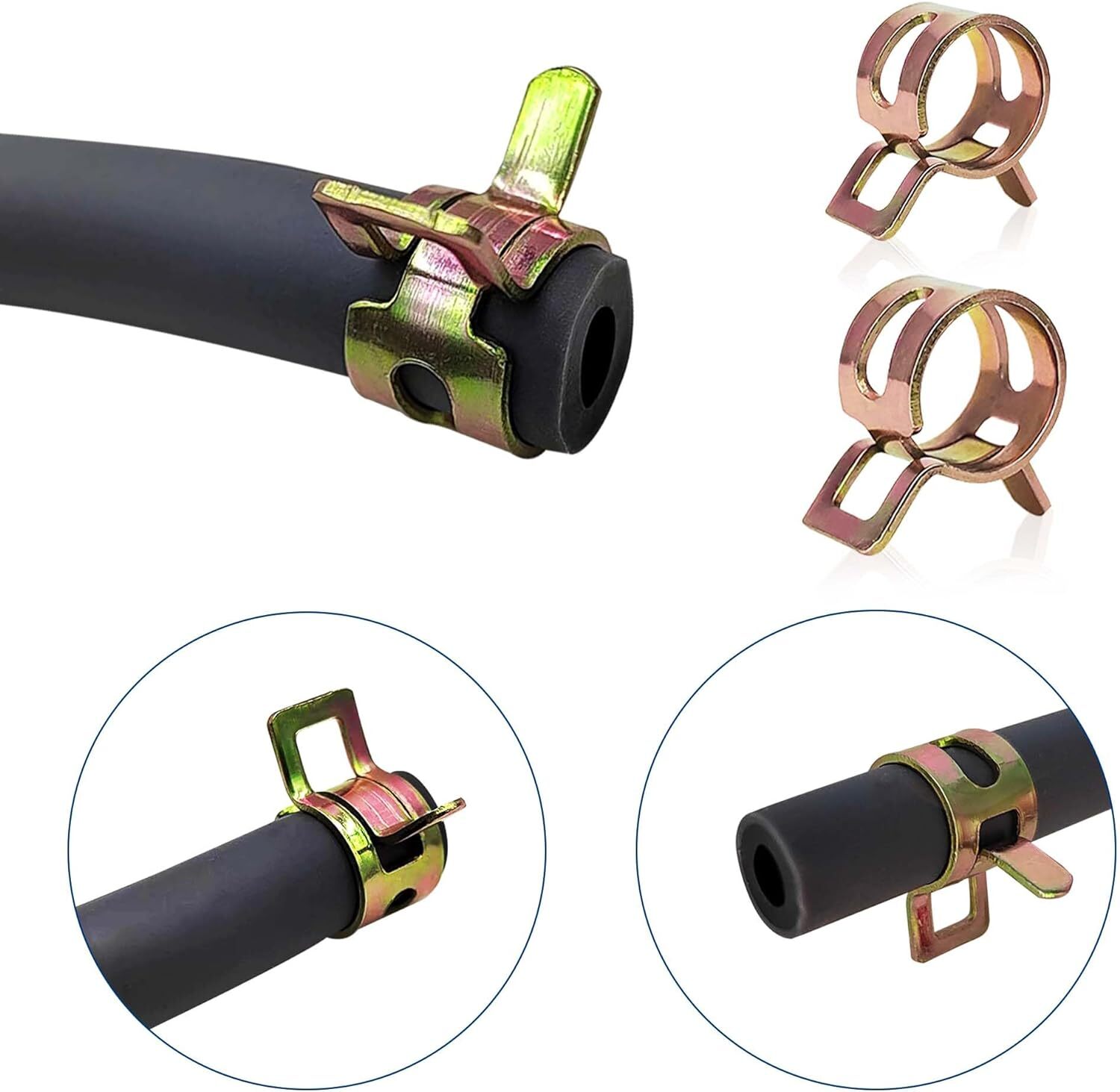230/50PCS Spring Hose Clamps Fastener Kit Fuel Line Water Pipe Tube Clips+Pliers