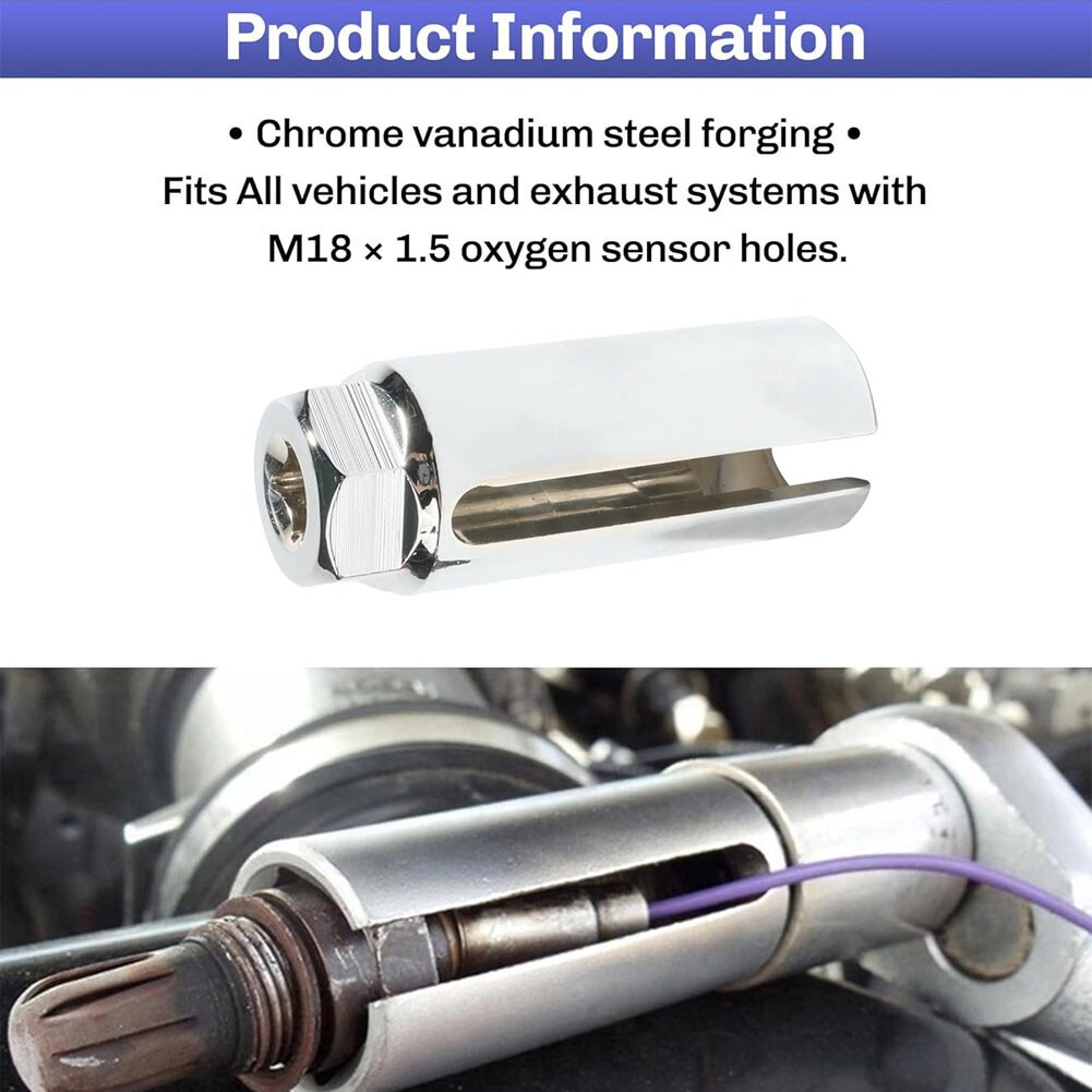 O2 Oxygen Sensor Socket Thread Chaser Set 5PCS O2 Sensor Wrench Removal Tool Kit
