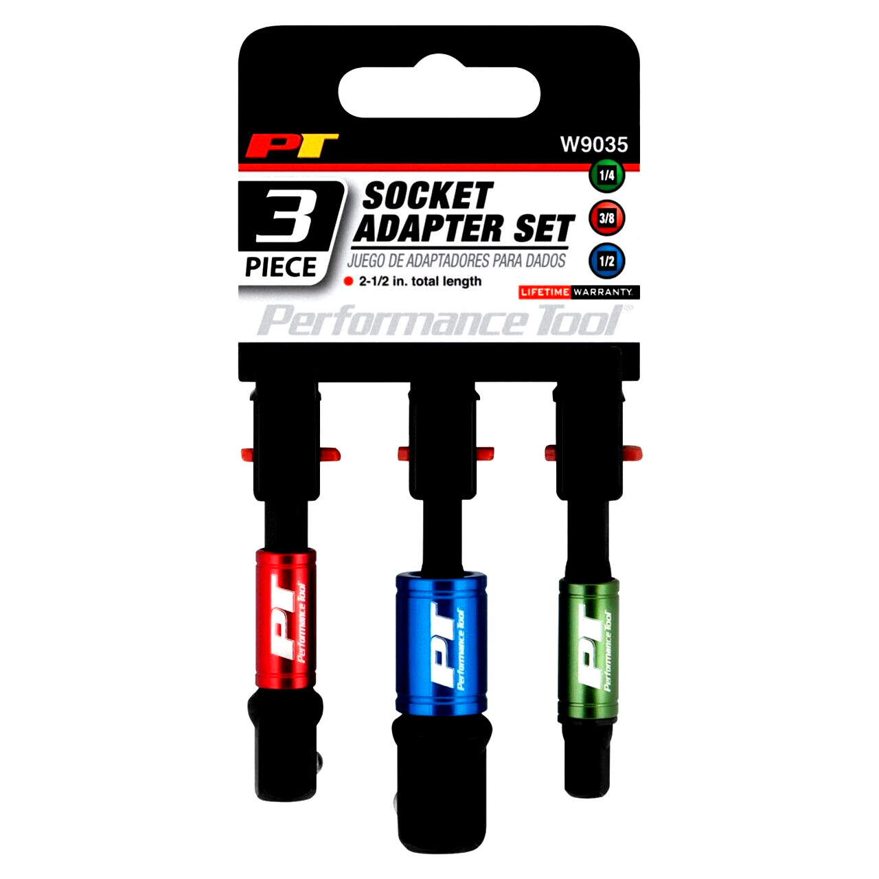 Performance Tool W9035 3 Piece 2.5 Inch Socket Adapter Set New Tools