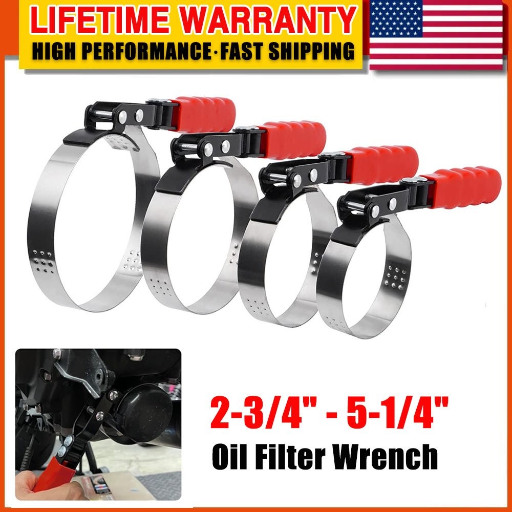 SPARKWHIZ 4 Sizes Oil Filter Wrench Oil Filter Removal Tool Set 2-3/4″ – 5-1/4″