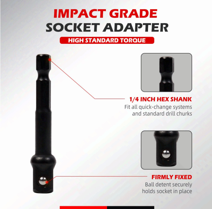 3/8″ Universal Impact Socket Set 20PCS 8-24mm Cr-Mo Swivel Kit
