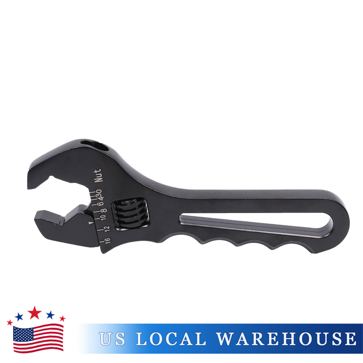 Black Adjustable Wrench Aluminum Tool Spanner Fit For Hose End Fitting 3AN-16AN