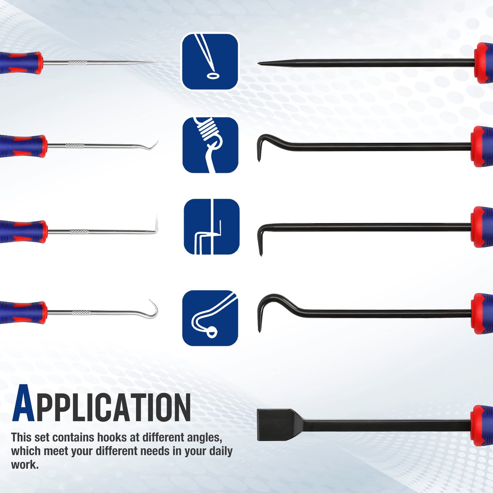 WORKPRO Precision Pick & Hook Set, 9Pcs, Multicolor, Small