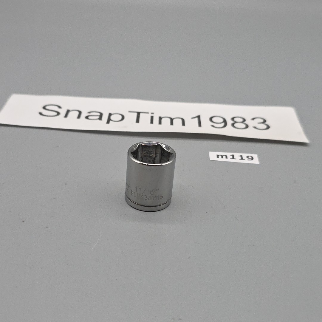 Blue-Point Tools BLPS381116 6 Pt 3/8″ Drive 11/16″ SAE Shallow Socket Chrome USA
