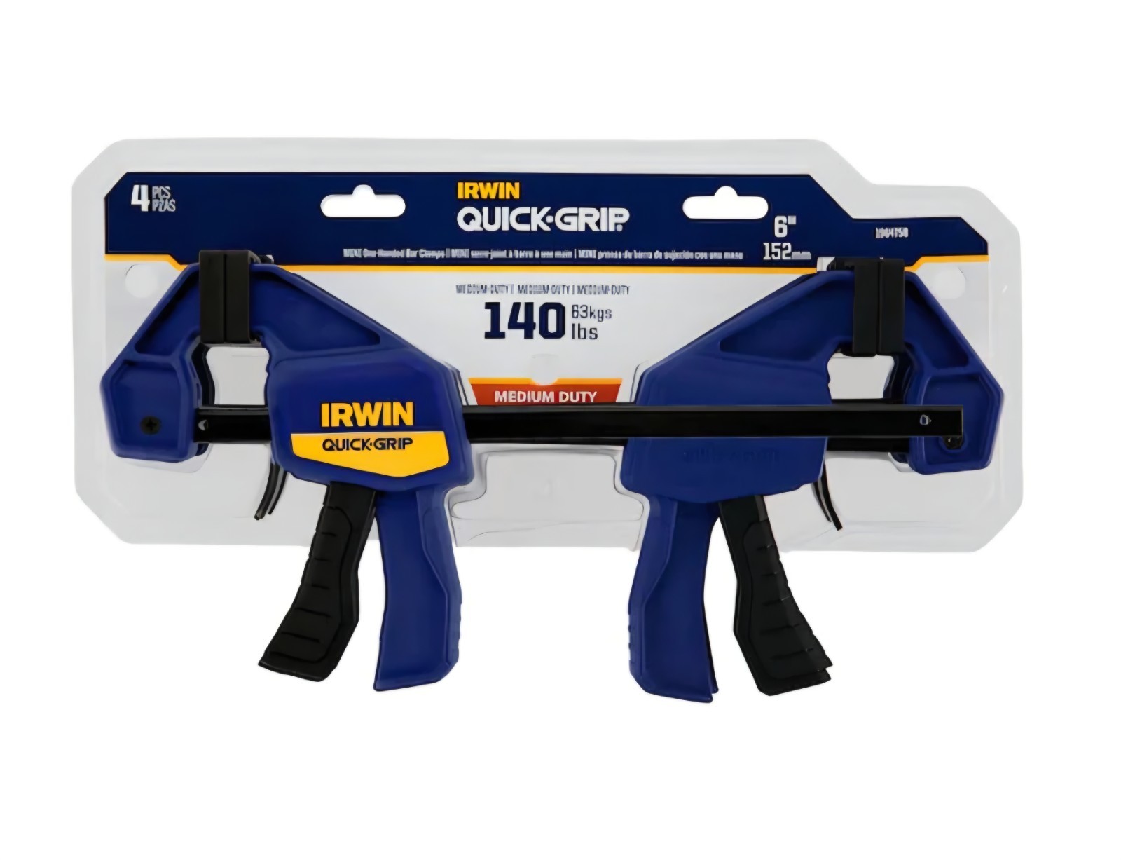 IRWIN Quick-Grip 1964758 One-Handed Mini Bar Clamp 4 Count (Pack of 1), Blue