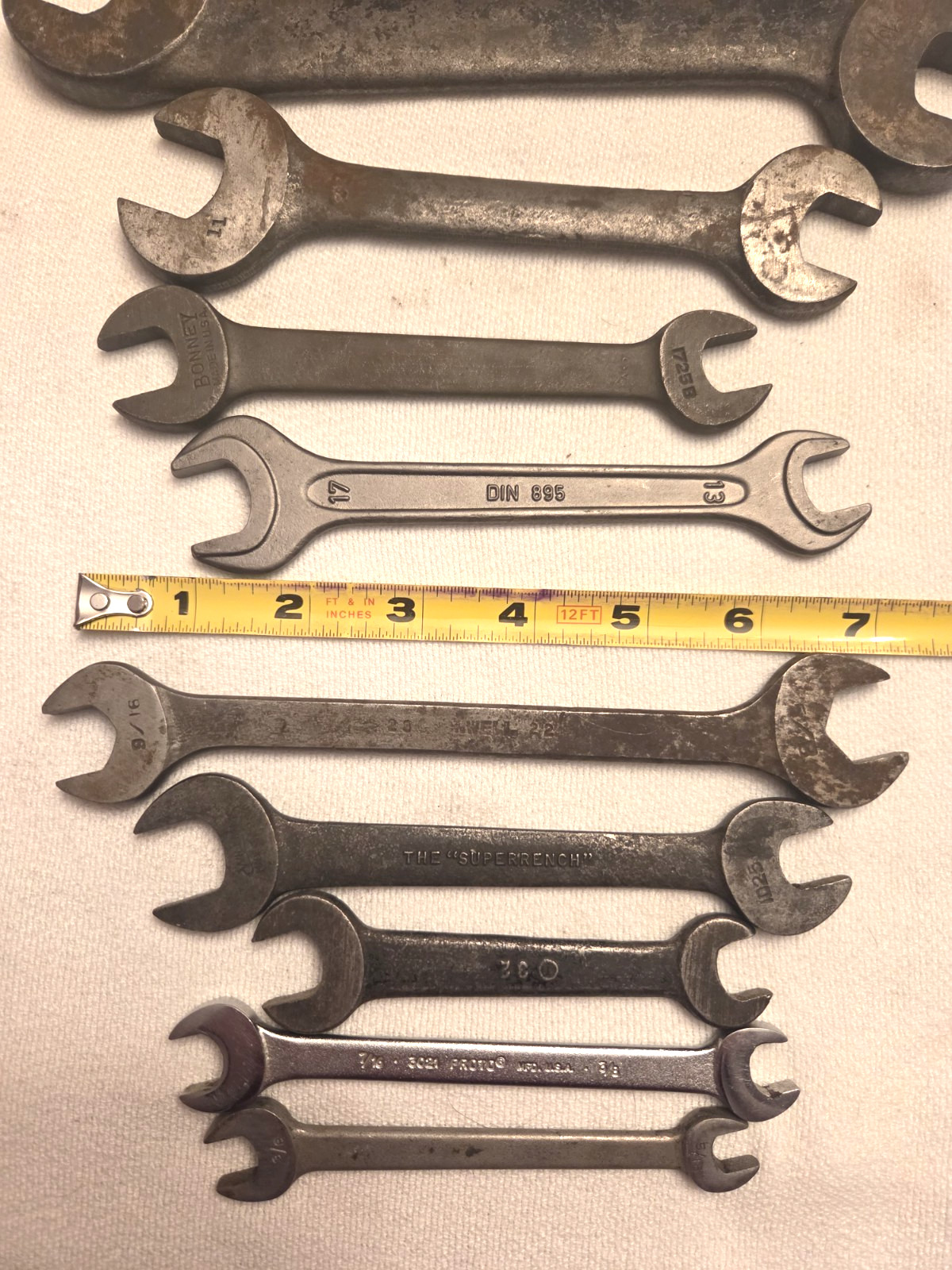 VINTAGE (LOT OF 8) Combination & Open-End Wrenches USA [Various Sizes]