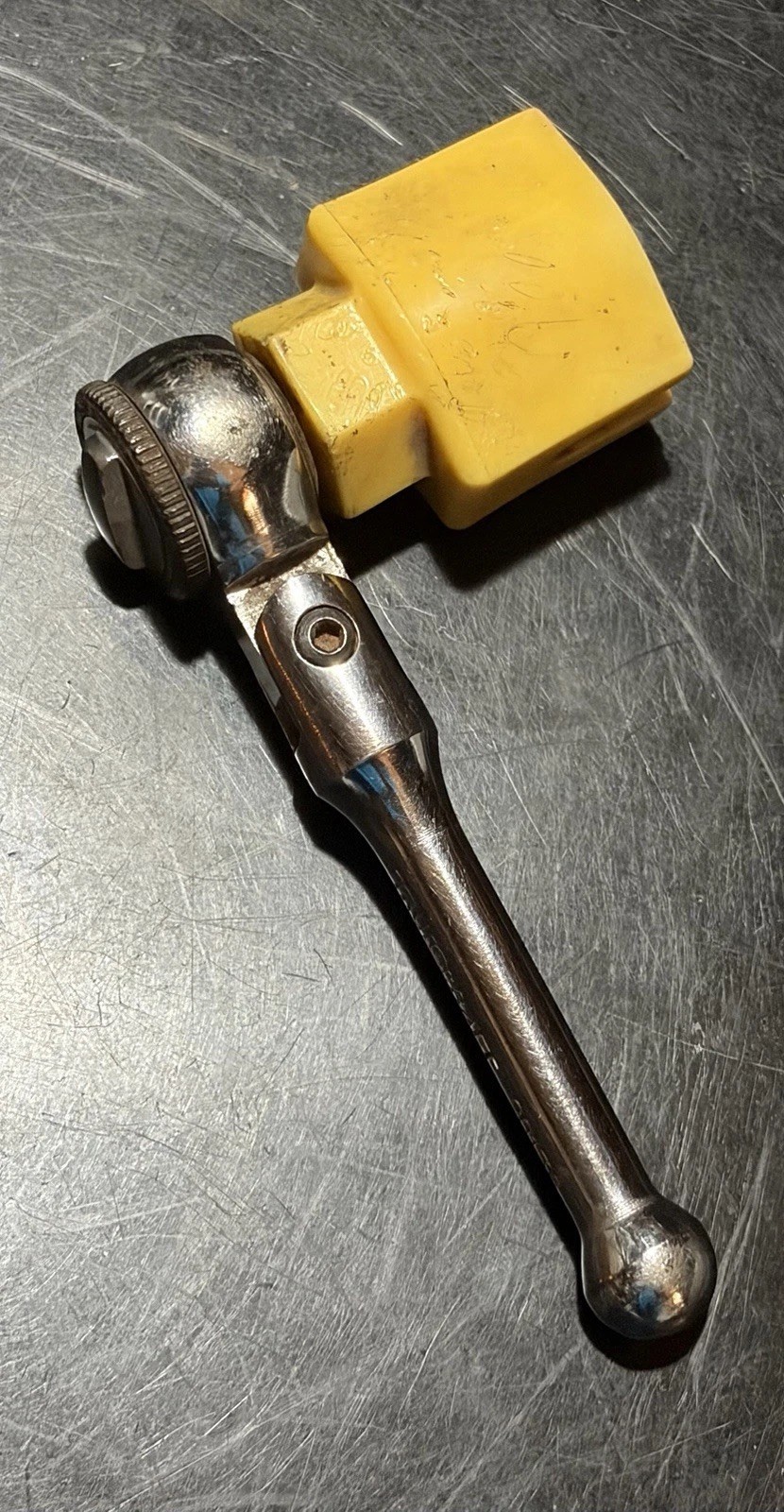 True craft 20136 Vintage 1/4” Dr Stubby flex Head Ratchet Made Japan ChromeVGC