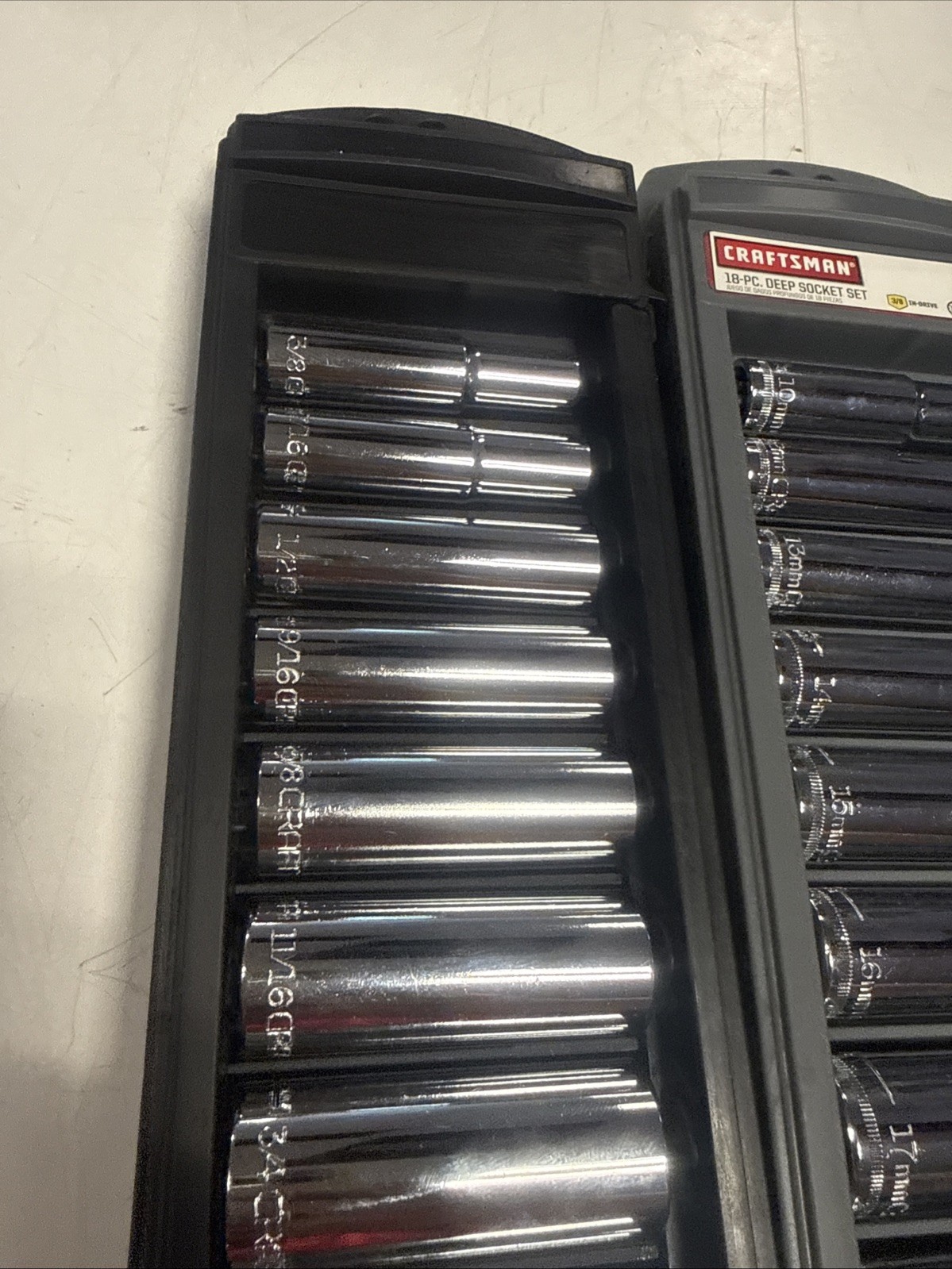 NEW Craftsman 34558 18-Piece Deep Socket Set Standard SAE & Metric 3/8″ drive BR