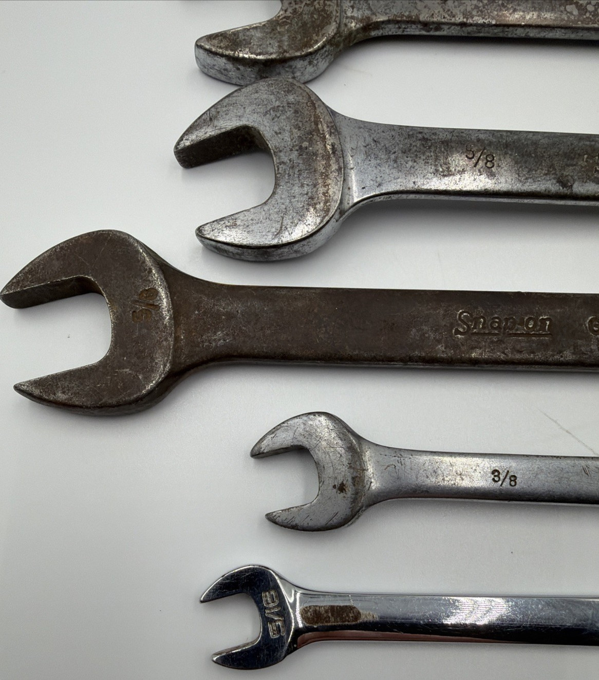 Vintage Snap-on Tool 6pc OEX Combination Wrench Lot 11/16″ 3/4″ 5/8” 3/8″ 5/16″