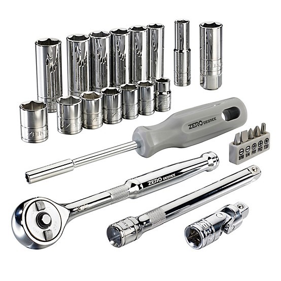 Zero Degree Metric Tool Set With Gearless Ratchet – 3/8In Drive, 25 Pc 38131