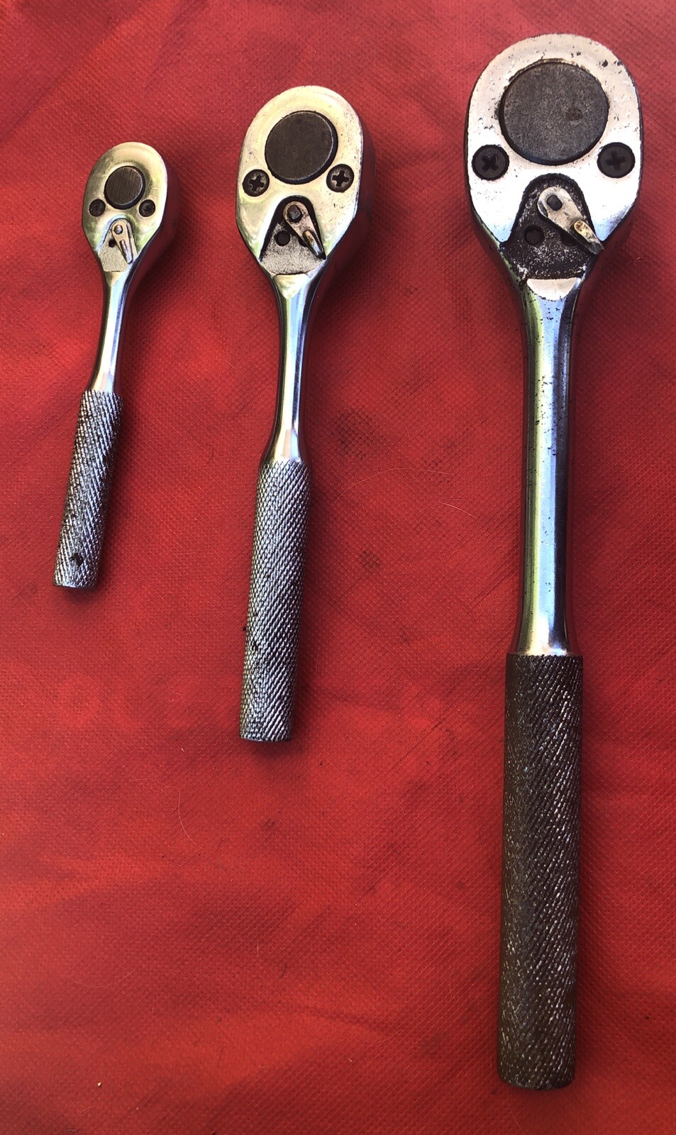 Vintage 1/4 3/8 & 1/2″ PROTO 3 Piece Ratchet Set # 4749, 5249 & 5449 Made in USA