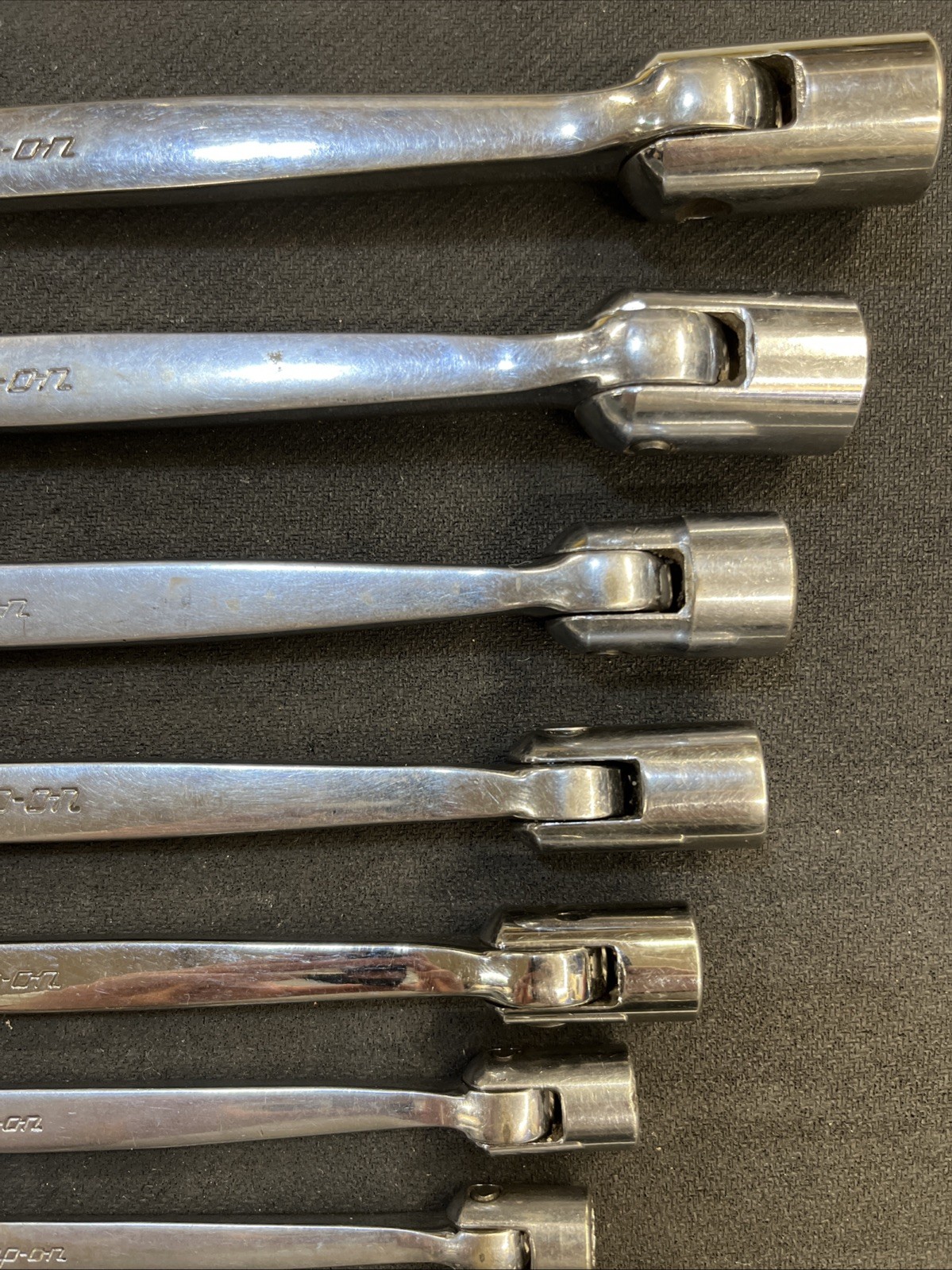 Snap On 7 Piece SAE Flex Head Open End Wrench Set 3/8-3/4 FHO607B With 5/16”