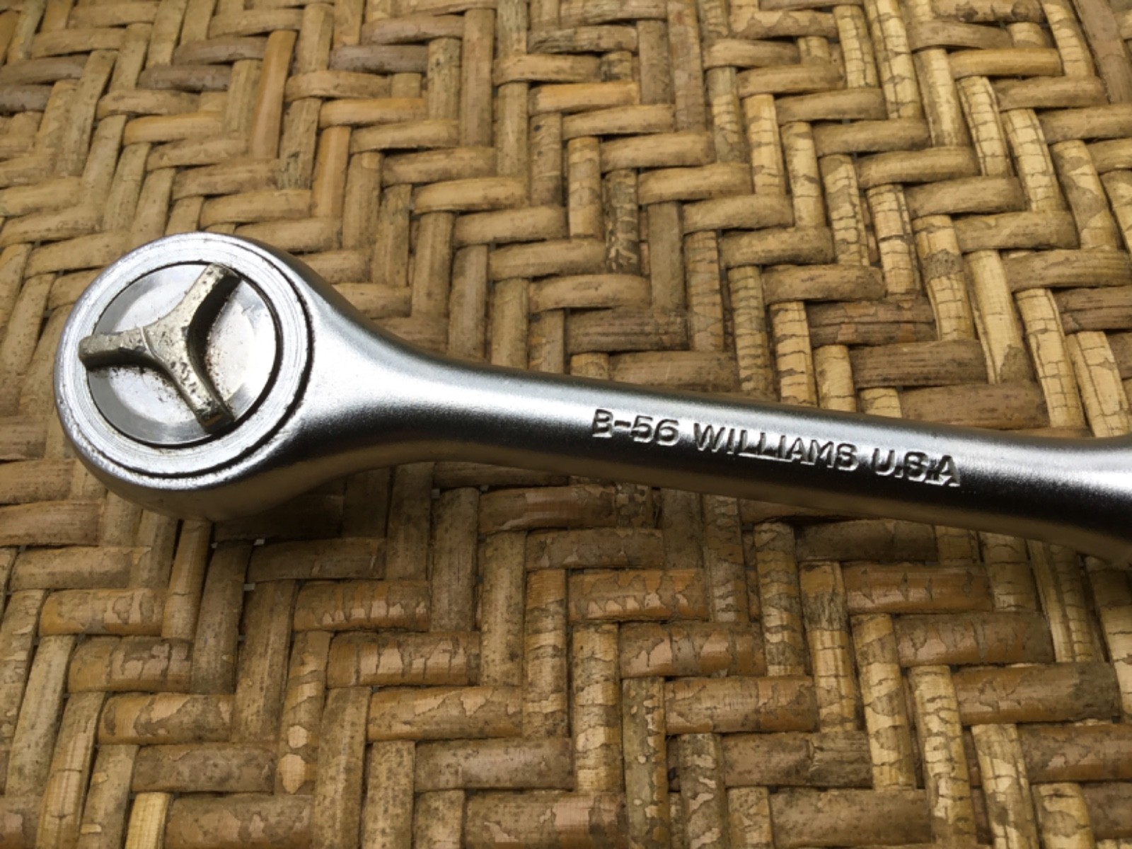 RARE! Williams 3/8″ Drive B-56 Knurled Grip 7.5″ Ratchet USA EXCELLENT