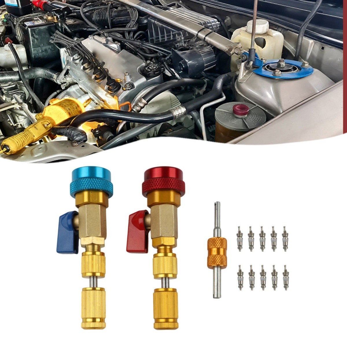 For R134A Car AC Systems High And Low Pressure Quick Coupler Valve Core Remover