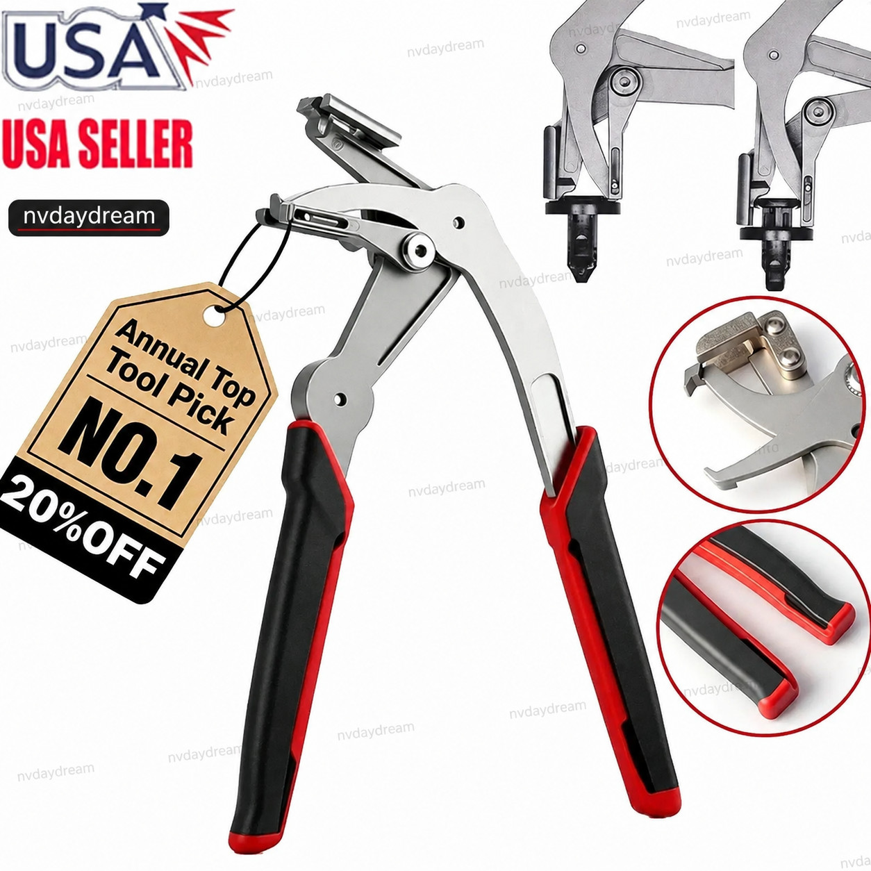 Car Clip Plier Disassembly Tool Heavy Duty Spring Loaded Auto Trim Removal Rivet