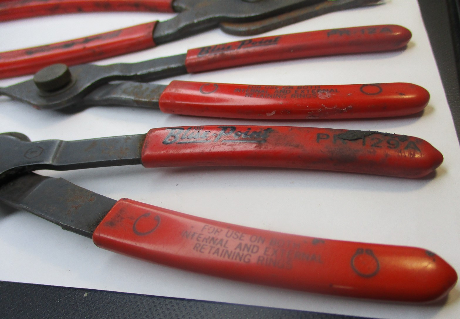 Blue Point 5pc Snap Ring Plier Set pr129a pr12a pr349a pr34a pr5645a USA
