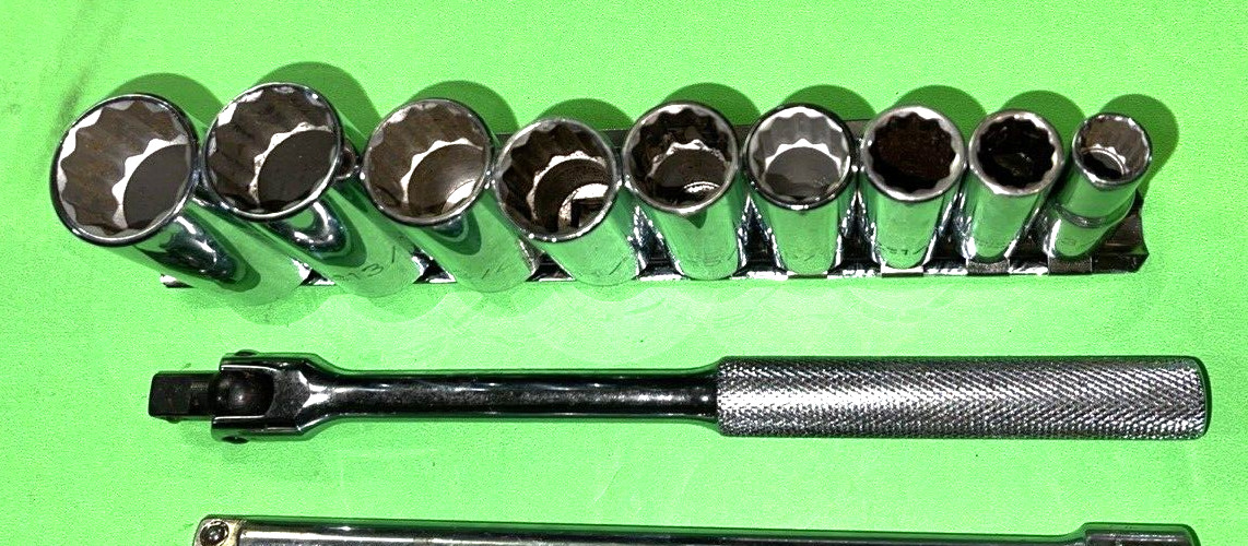 PROTO TOOLS 15 PIECE 3/8 DRIVE SAE. GENERAL SERVICE 12-POINT DEEP SOCKET SET
