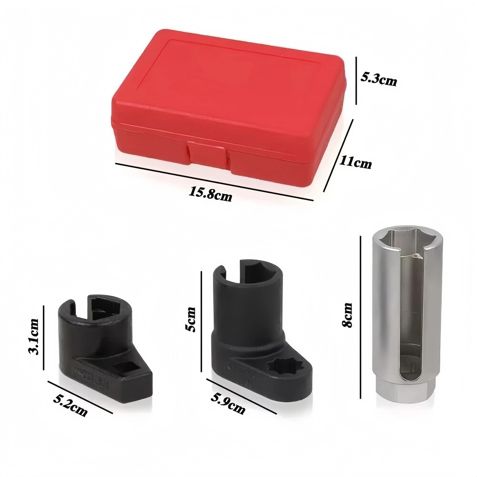 BEYU Oxygen Sensor Wrench Kit High Durability Socket Set for Sensor Maintenance