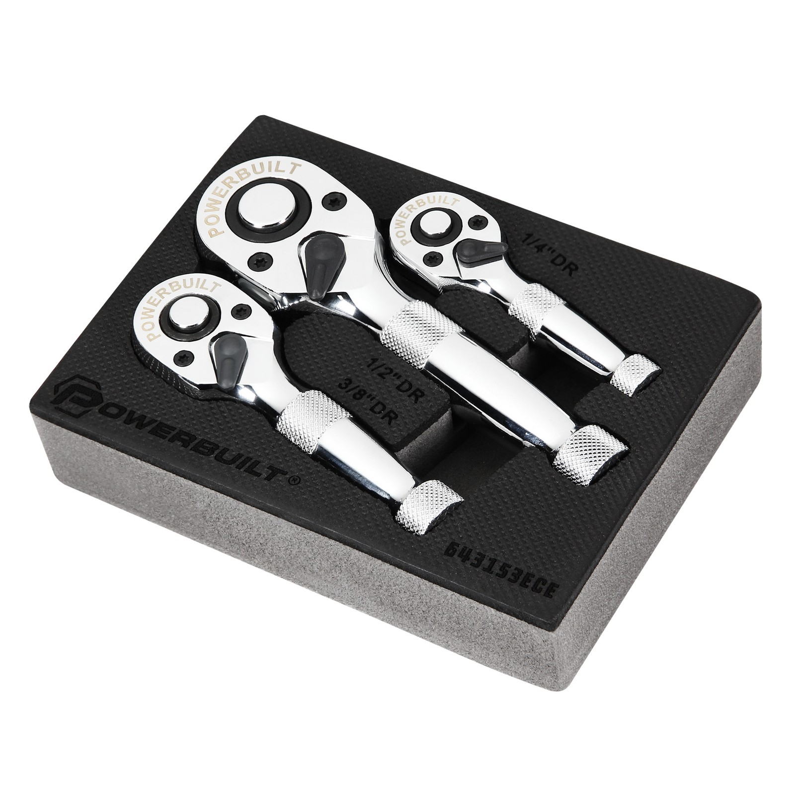 Powerbuilt 3 PC. STUBBY RATCHET SET – 643153ECE
