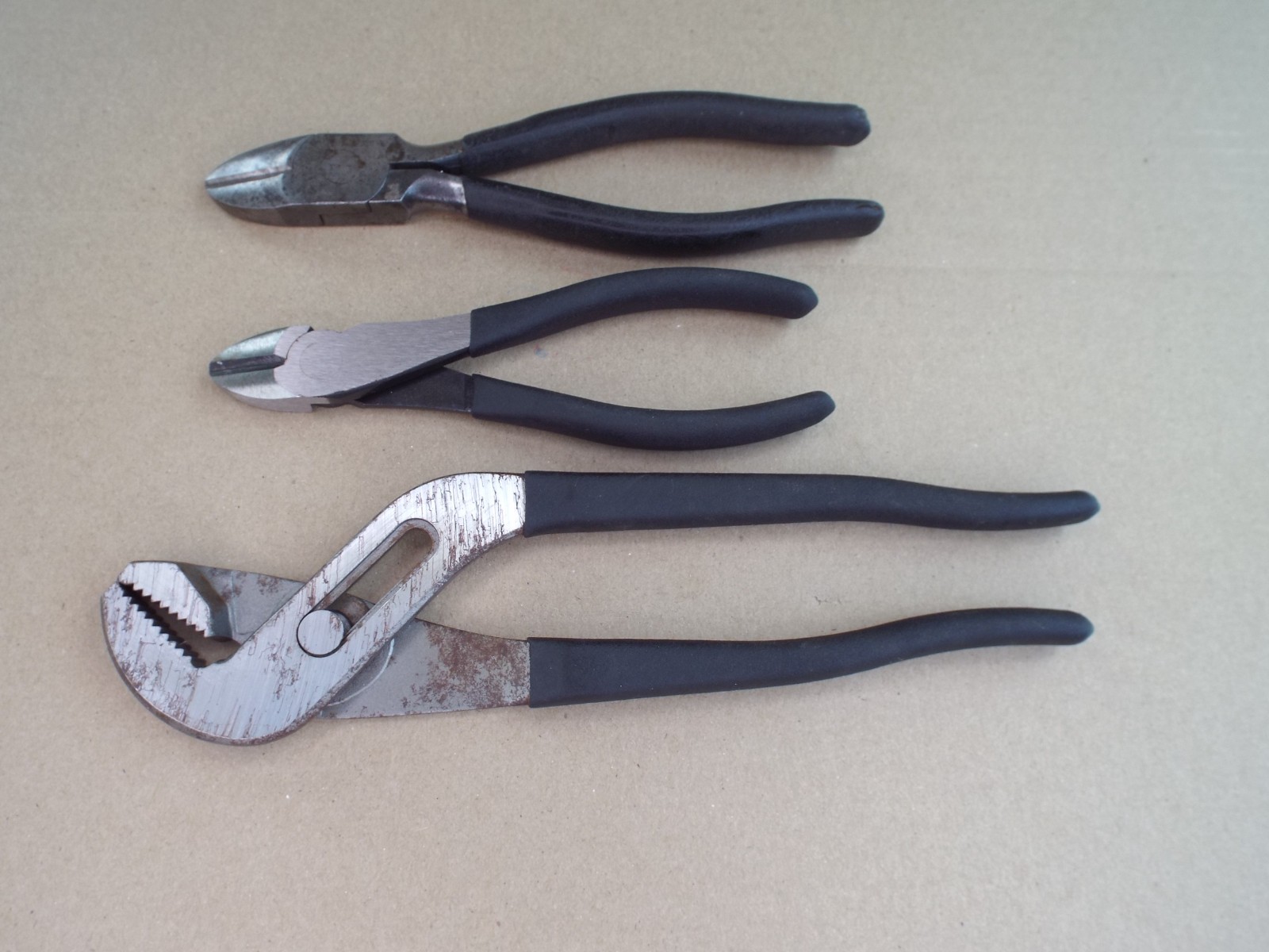 VTG 3 Craftsman Tongue & Groove Pliers Cutters USA Work Well (Read)