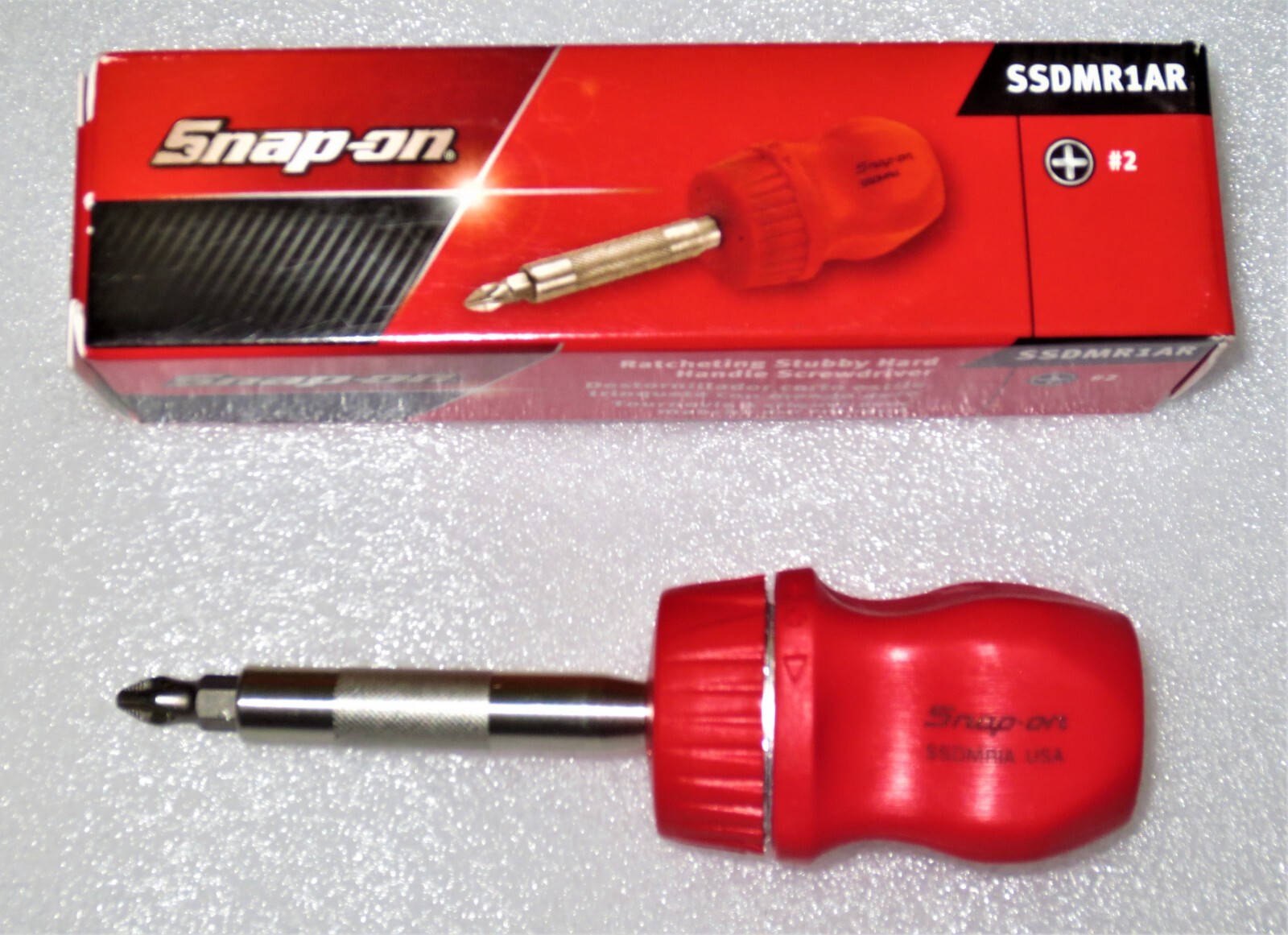 *NEW* Snap-on Stubby RED Ratcheting Screwdriver SSDMR1AR *RED HARD HANDLE* NIB!