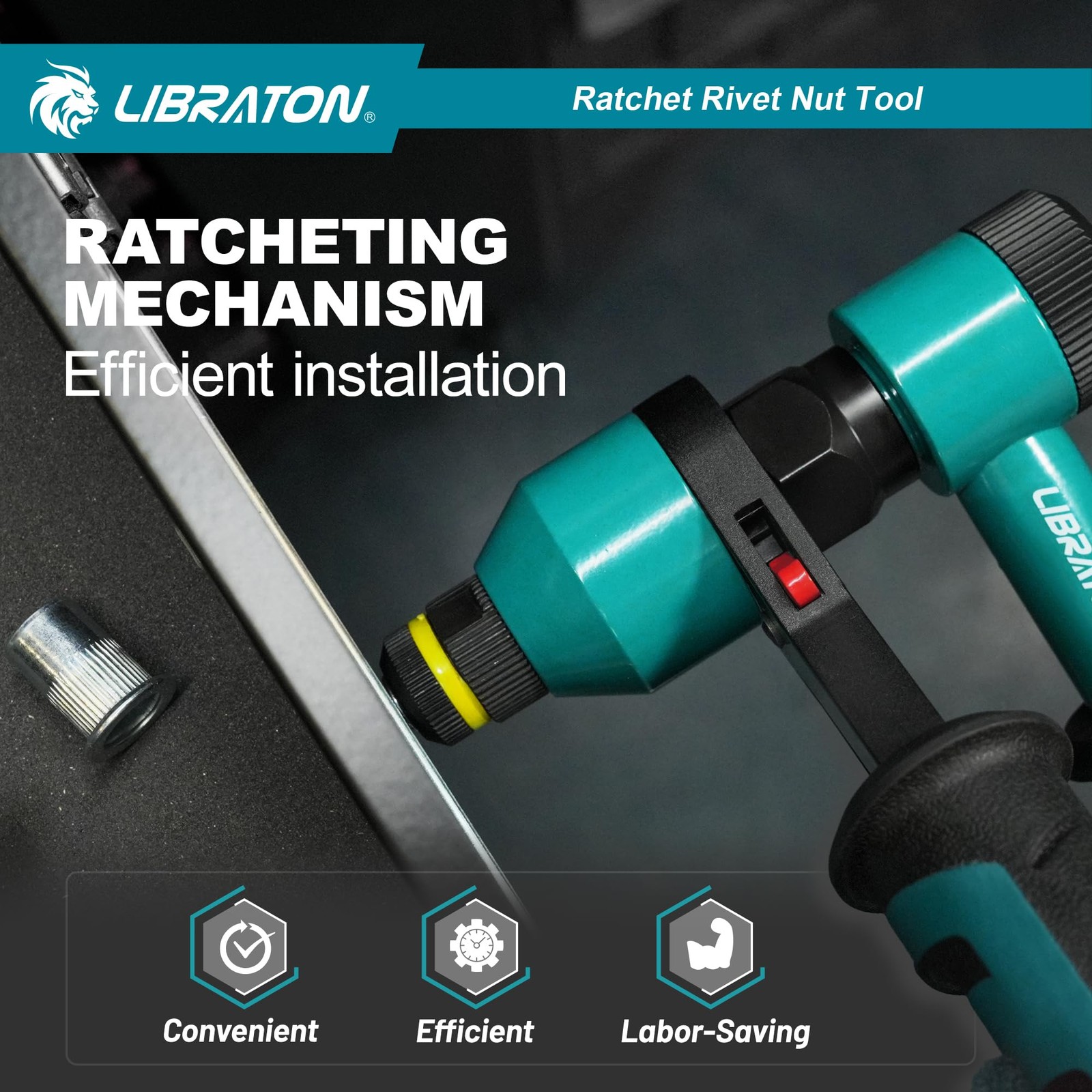 LIBRATON Rivet Nut Tool, Rivnut Professional Ratchet SAE and Metric