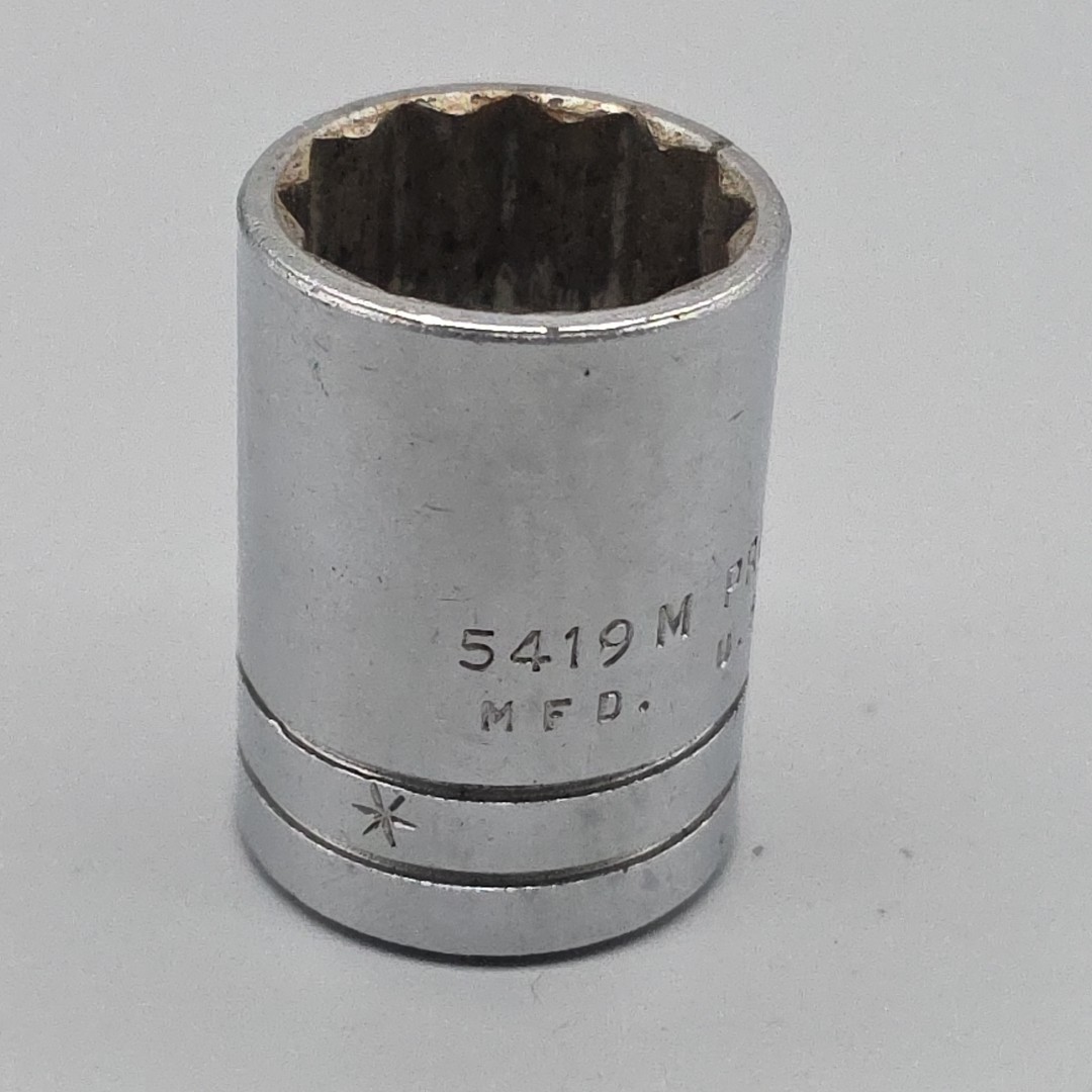 Proto 5419M , 19mm Standard Socket, 1/2″ Drive, 12 Pt Chrome