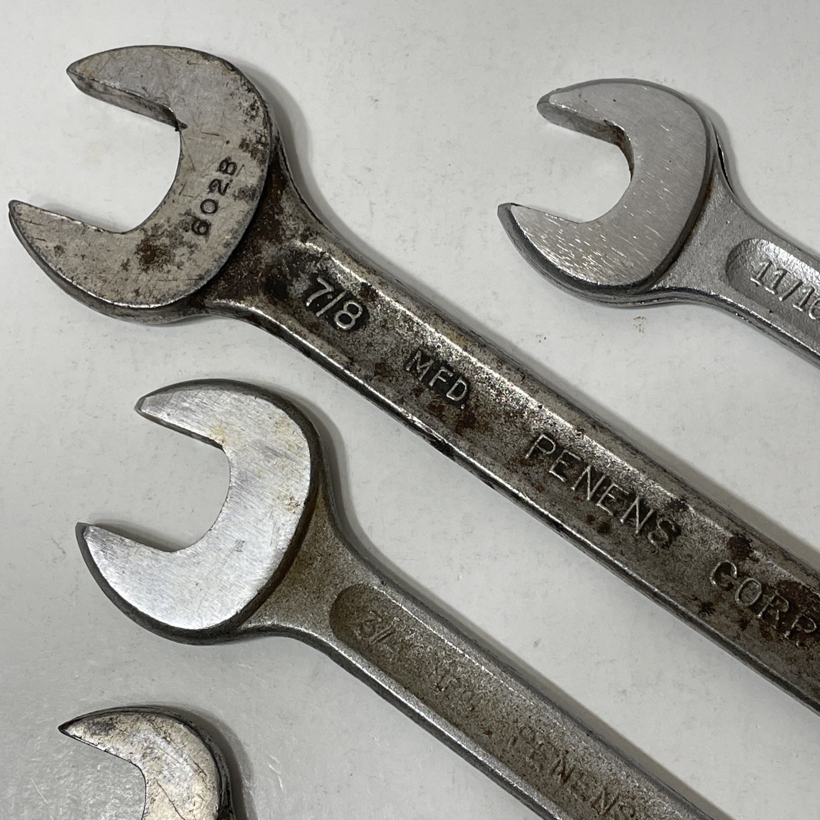 Lot of 4 Penens Corp 12pt Combo Wrench Tool Chicago USA VTG 7/8 3/4 11/16 5/8