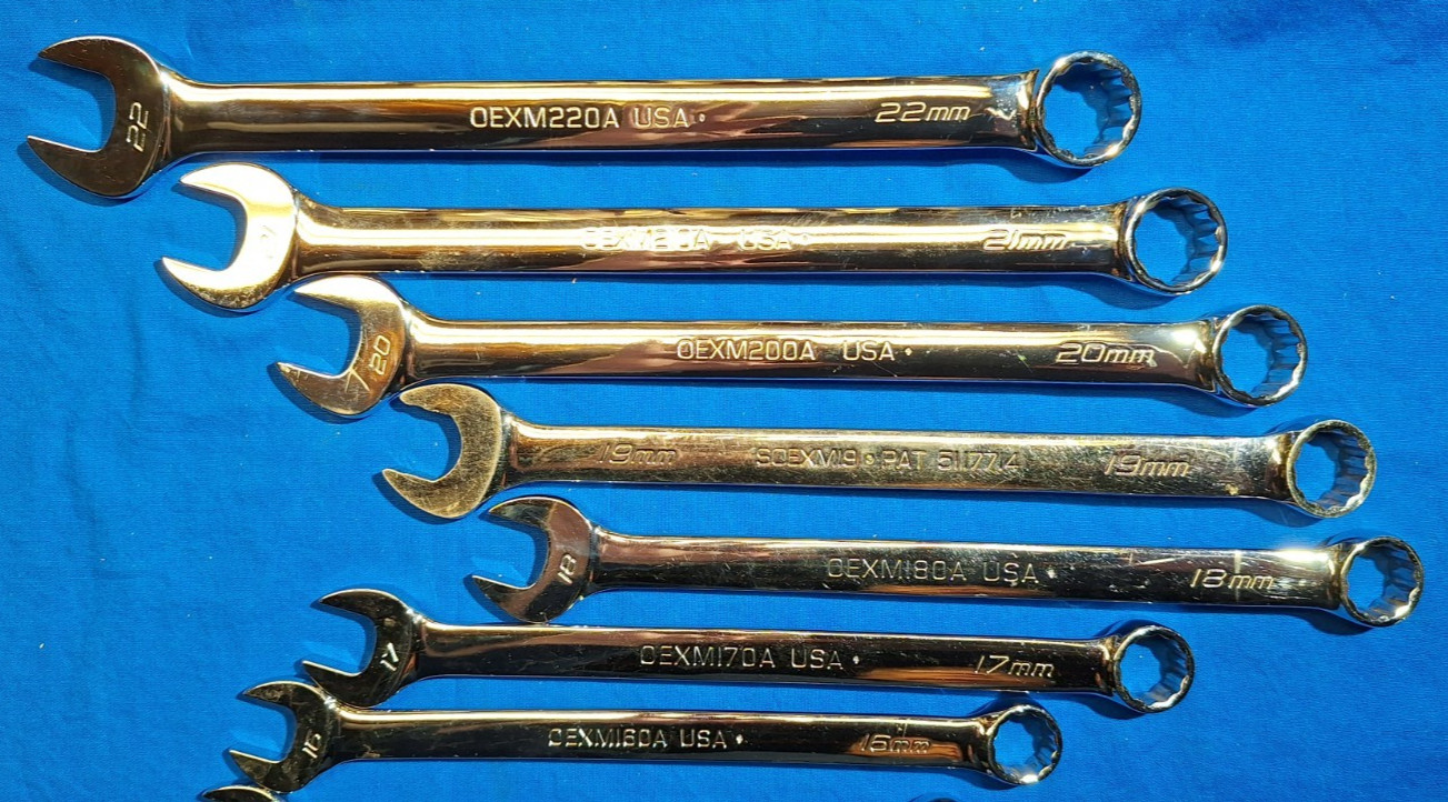 Snap-On OEXM713A 13 piece Metric combination wrench set 22mm-10mm