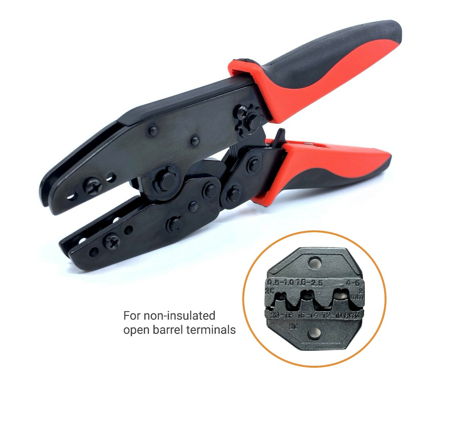 Ratchet CrimpTool Interchangeable Die Non-insulated Open Barrel Terminal