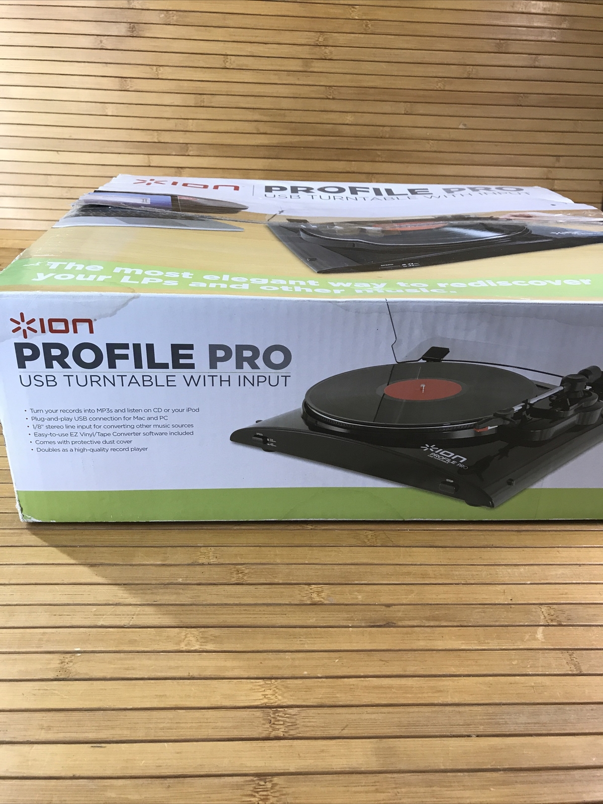 Ion Profile Pro Record-To-MP3 Turntable w/ USB Input Excellent Cond. Like New