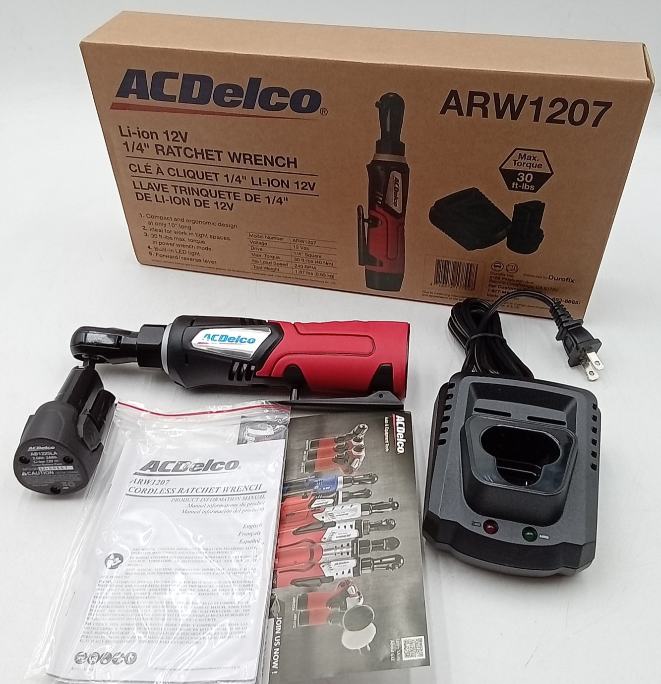 ACDelco ARW1207 Li-ion 12V 1/4″ Ratchet Wrench