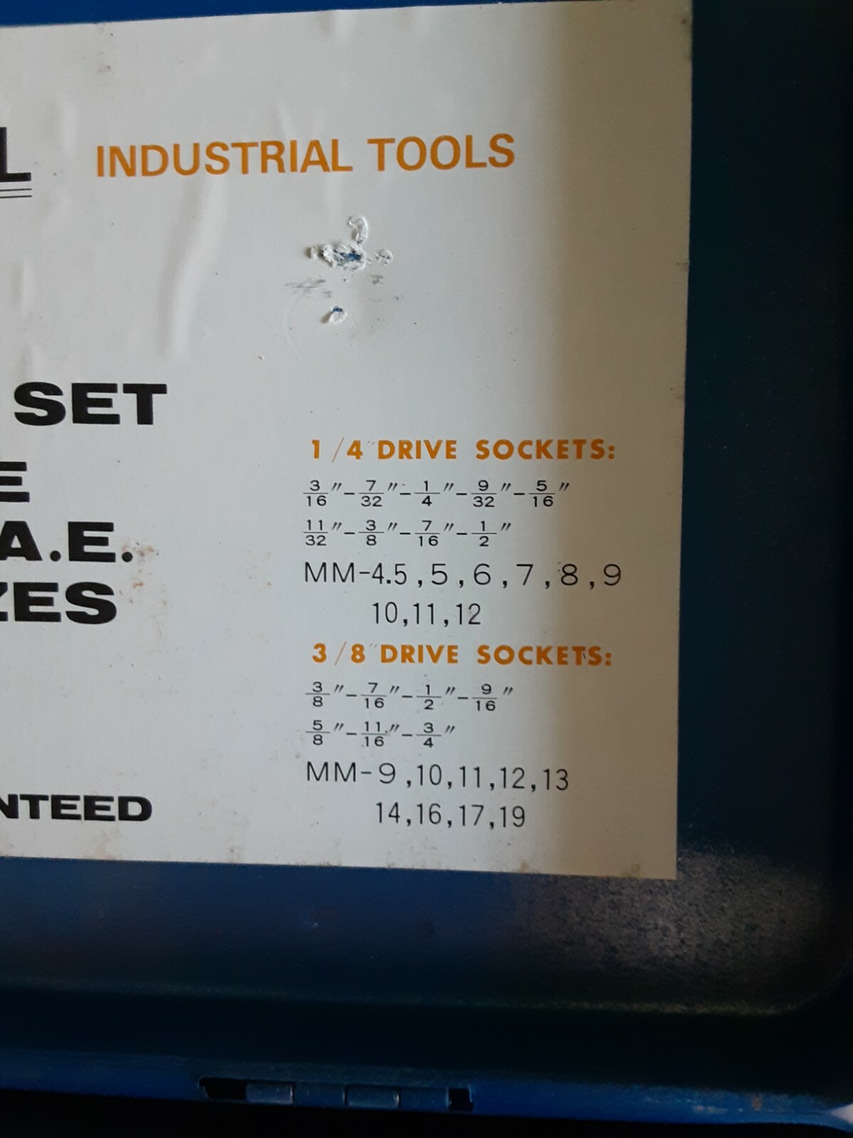 Vintage Continental 40 Piece Heavy Duty Socket Set 403 SWS