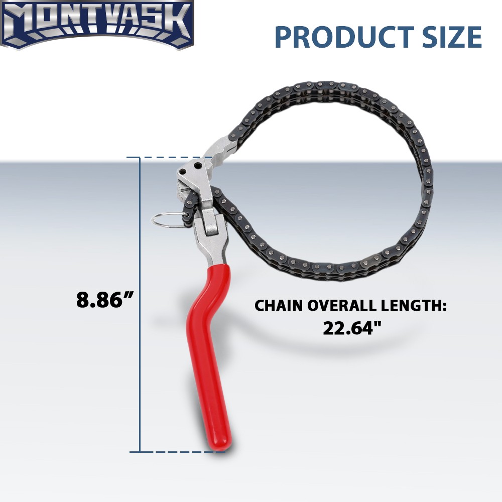 Heavy-Duty Ratcheting Chain Wrench Oil Filter Change Pipe Fittings 60-160mm