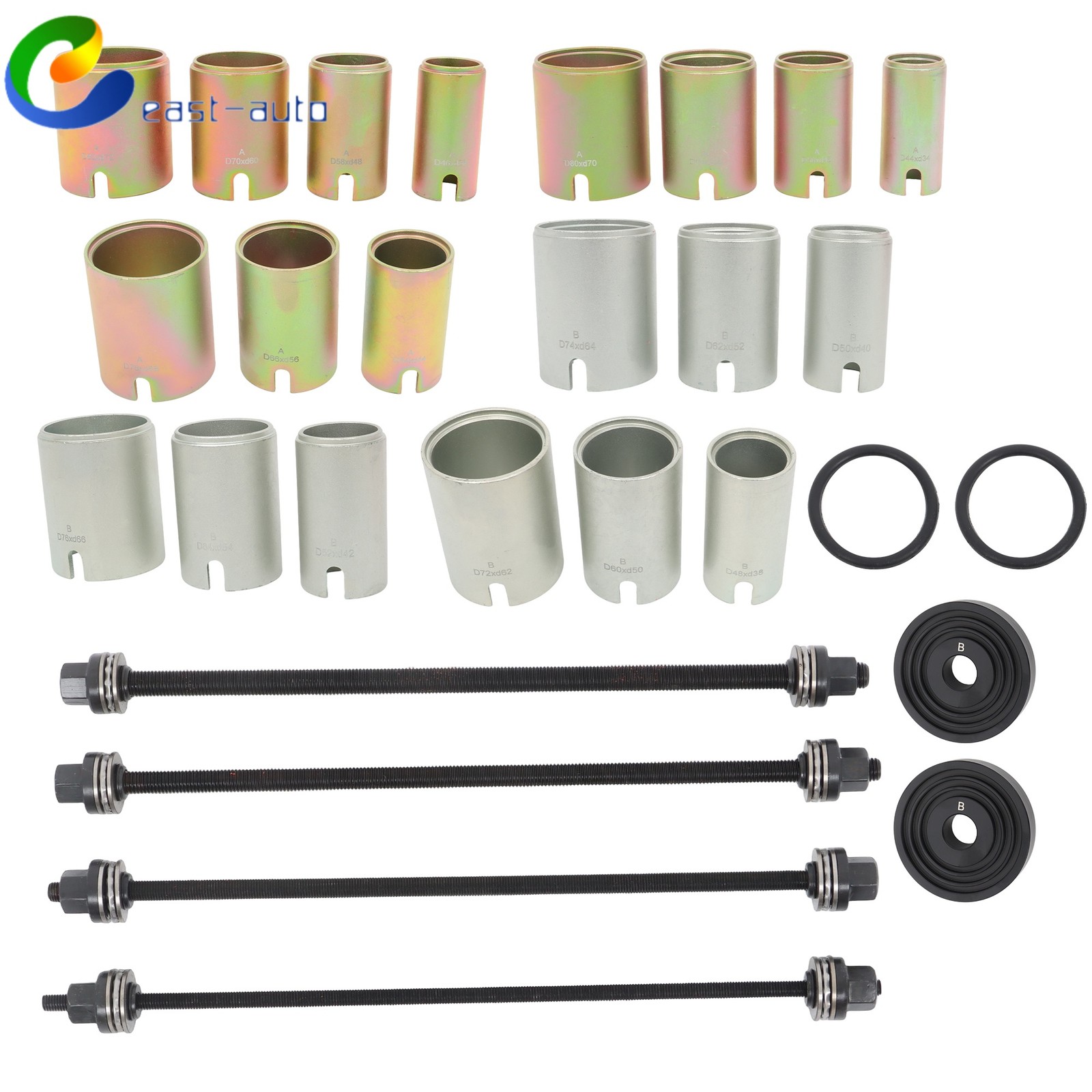 26PCS Universal Pull & Press Sleeve Kit Bush Bearing Removal Insertion Tool