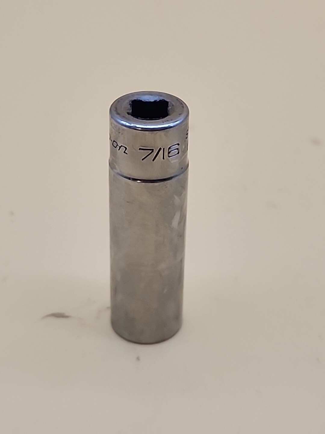 Snap-On Tools 1/4″ Drive 6pt 7/16″ SAE Deep Chrome Socket STM14. USA