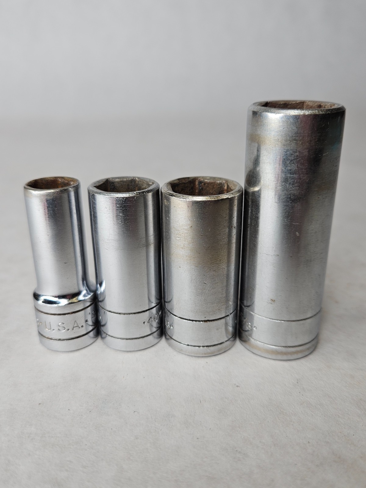 SK Tools 40412 40416 40418 40420 3/8″ 1/2″ 9/16″ 5/8″ Semi Deep Socket Set
