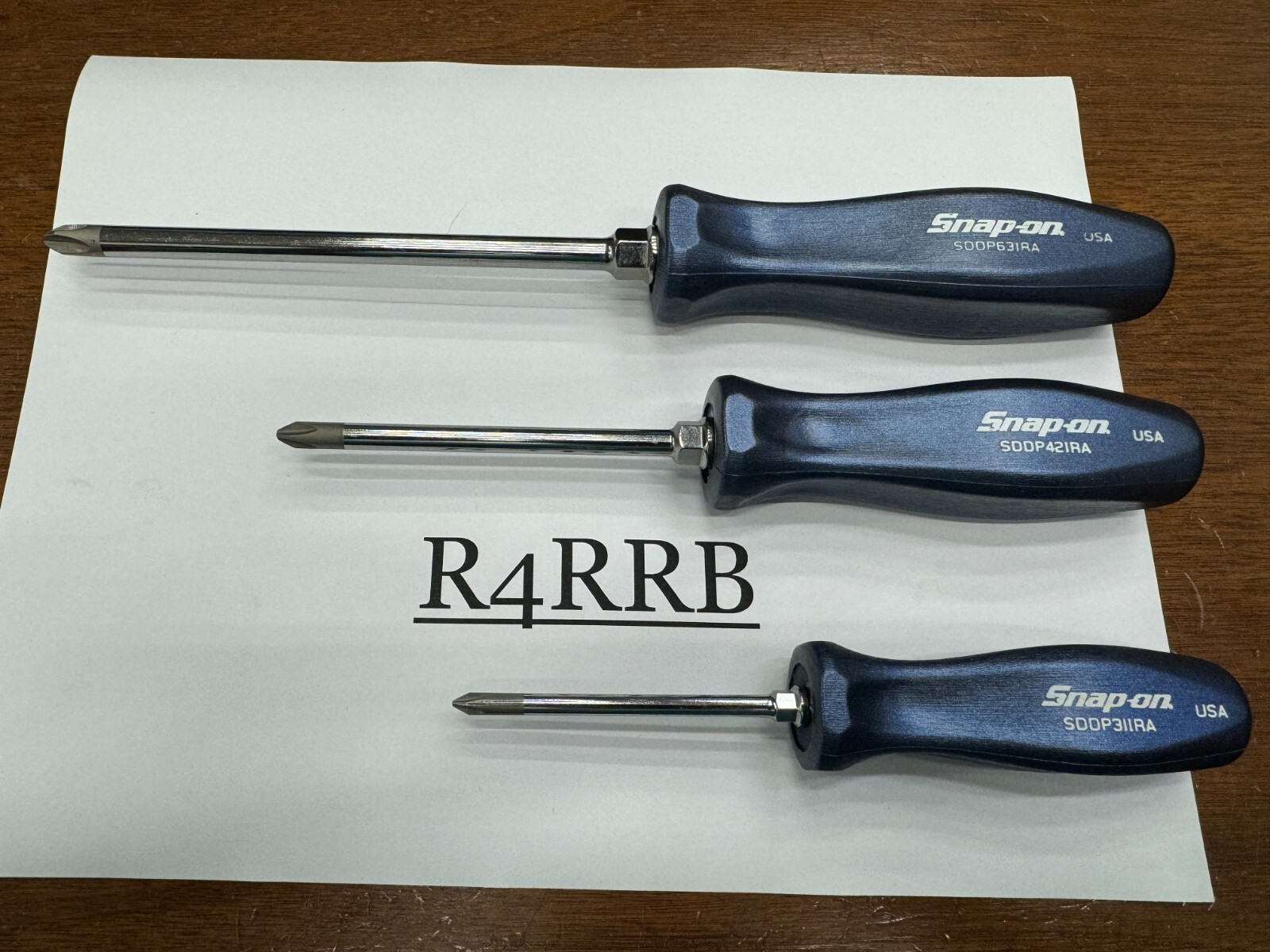 Snap-on Tools USA NEW 3pc POWER BLUE GRIP PHILLIPS P1 P2 P3 Screwdriver Lot Set