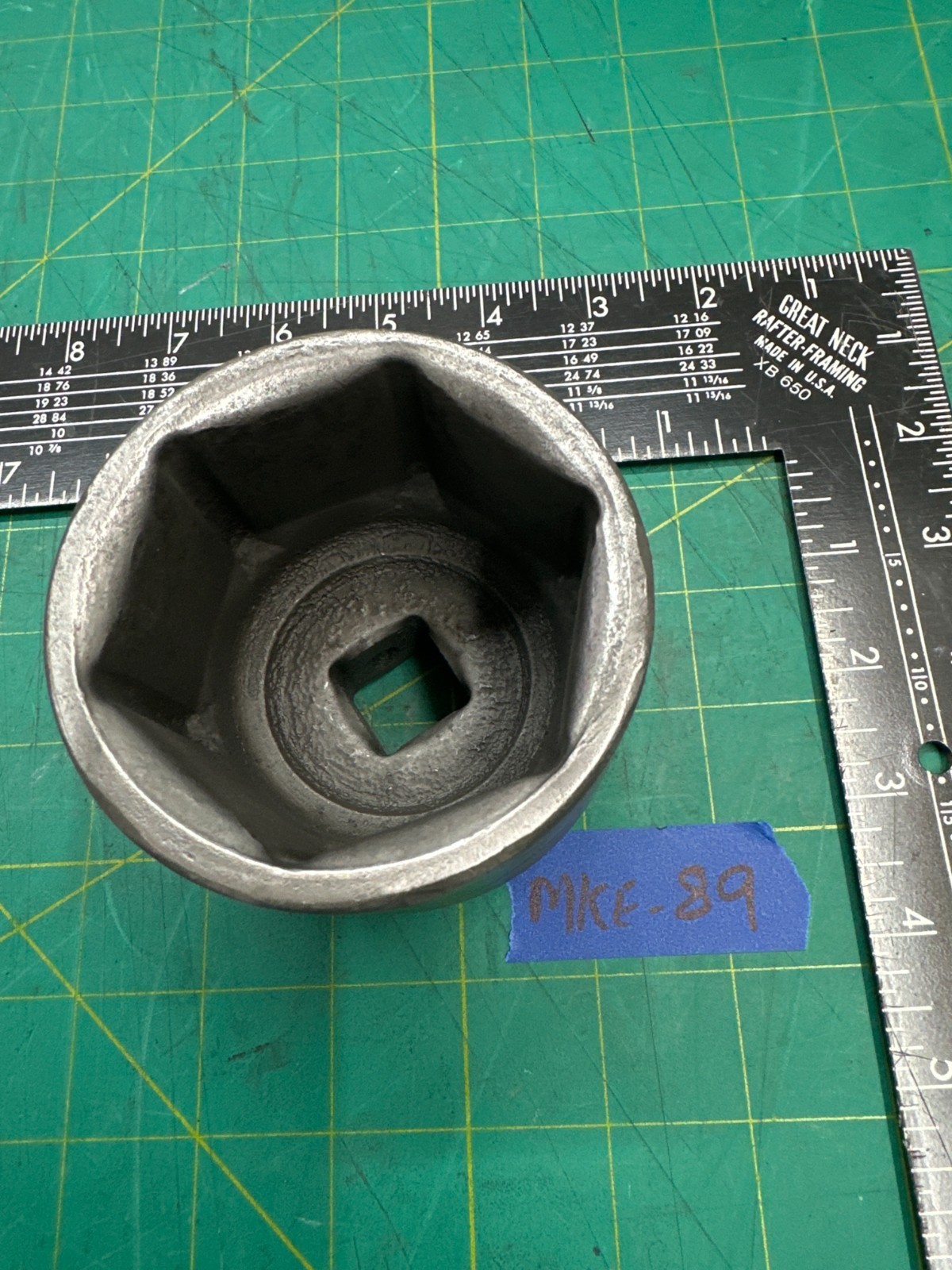 Vintage Ozat 1238/2 2-3/8″ Impact Deep Socket 6-Point 1″ Drive, Made In Israel