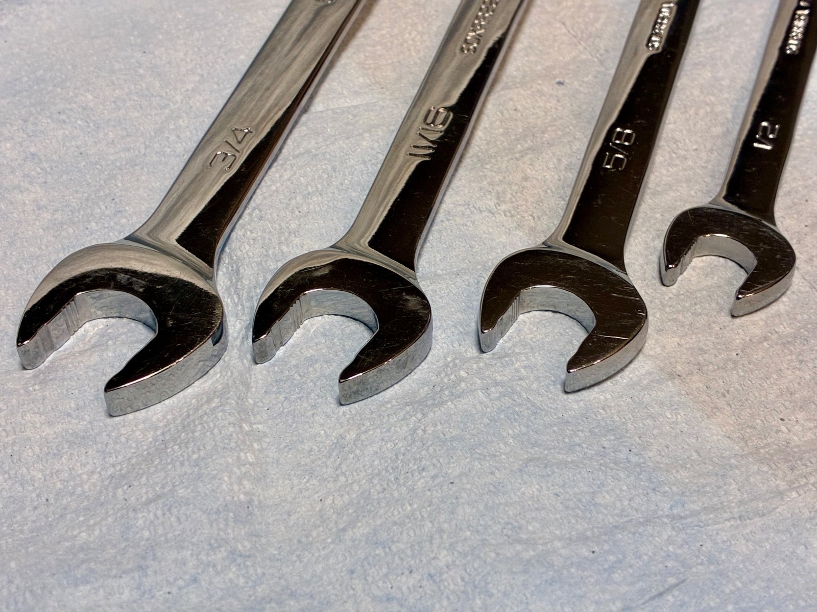 Snap-on SAE Combination Wrench 7pc Set SOXRR SOEX Flank Drive No Initials A&P