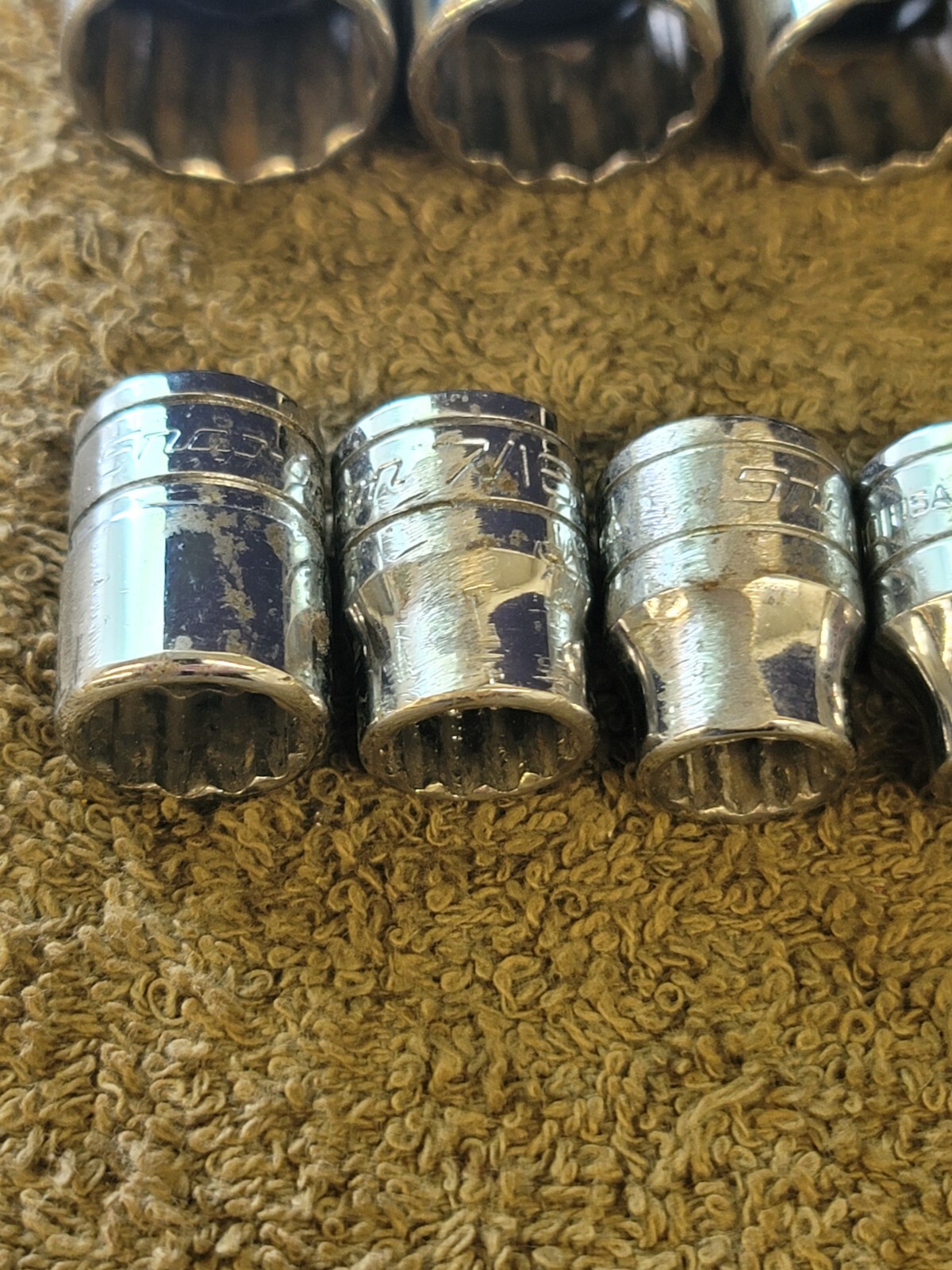 9 Snap-on F241 201 081 Sae Socket Set 3/8″ Drive 3/4 11/16 5/8 9/16 1/2 5/16 1/4