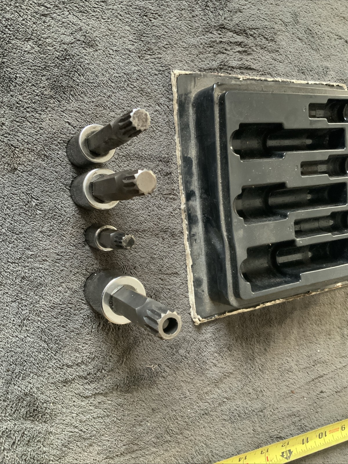 Snap On 4pc Triple Square Sockets, 1 Is 3/8” Dr, And 3 Are 1/2” Dr….metric….4pc.