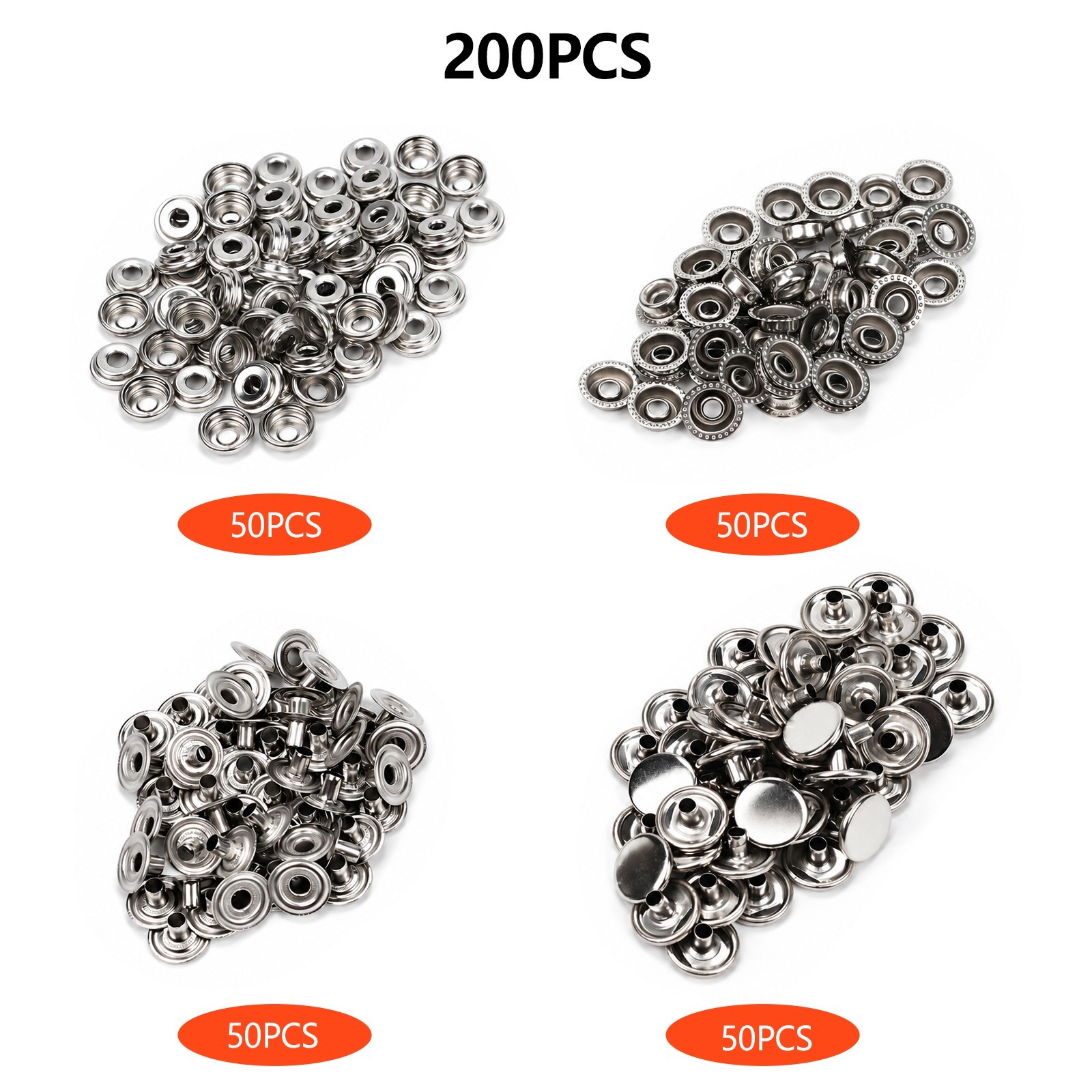 Snap Fastener Tool Kit 200pcs Marine Canvas Repair Plier Heavy Duty Grommet