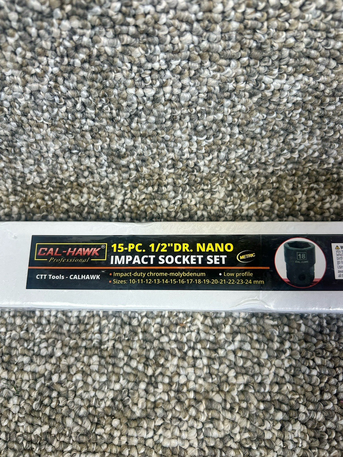 15 Pc 1/2″ Drive Nano Impact Socket Set Metric Cal-Hawk Sealed