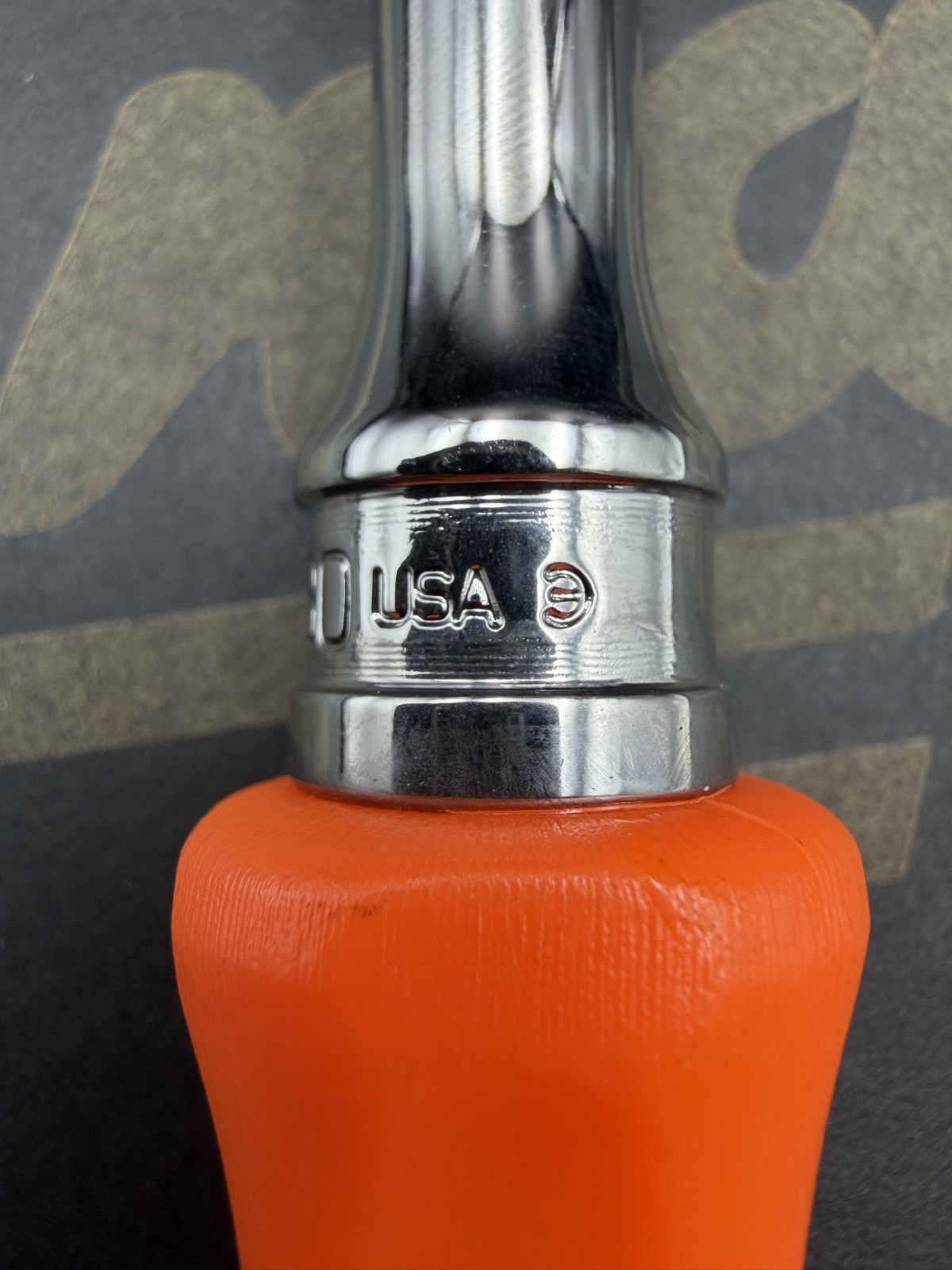 Snap-on FHD80 NOS NON-USA Stamped Head ORANGE 3/8″ Dr Hard Grip Ratchet