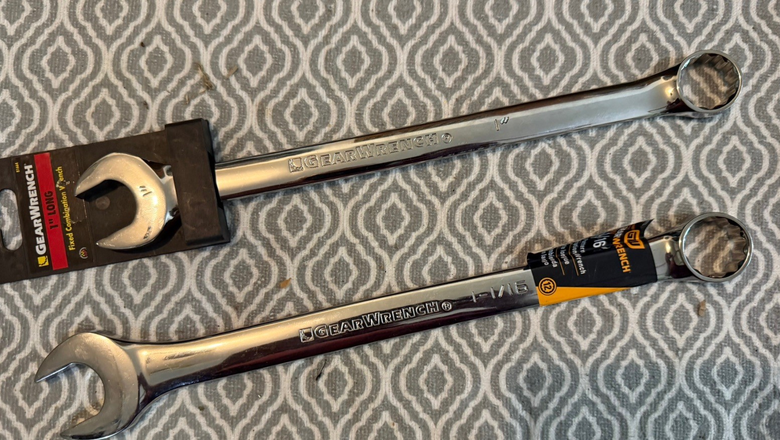Gearwrench Polished Chrome Fixed Long End Wrenches 12 Point – 2 NEW SAE