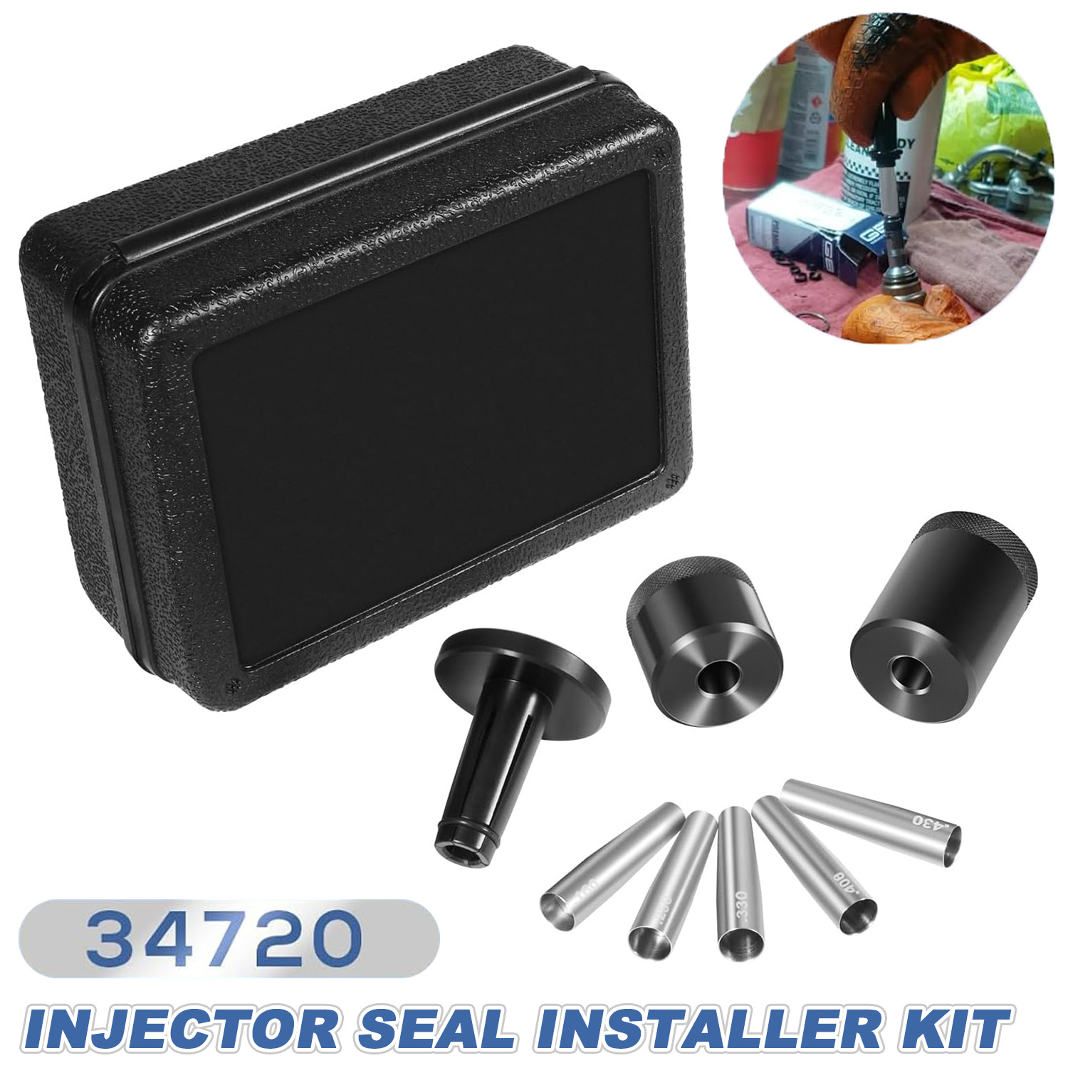 34720 Injector Seal Installer Kit 8Pcs For Many Ford, GM and Subaru Engines