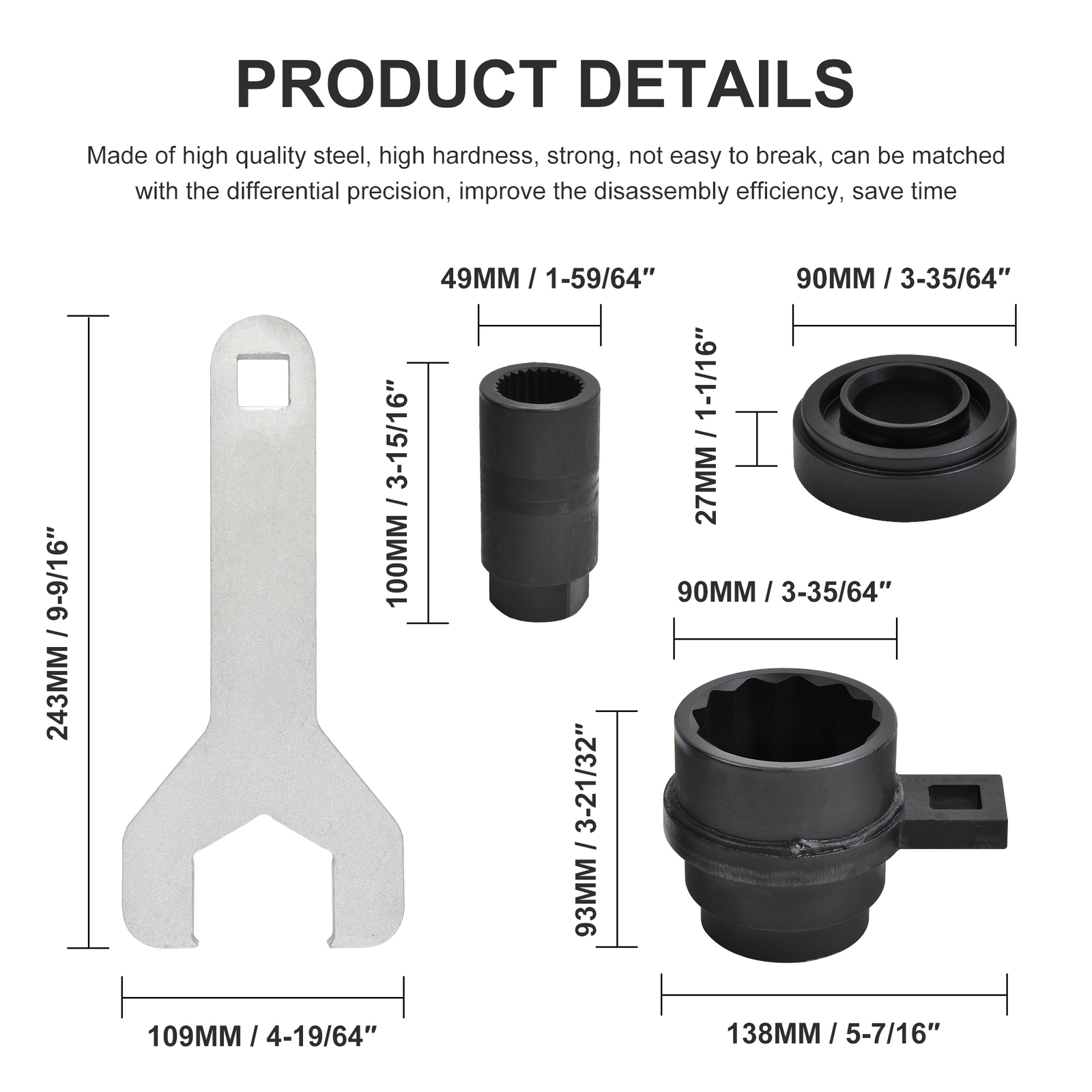 Rear Differential Bearing Remover Installer Tool for Land Rover Range Rover 5.0