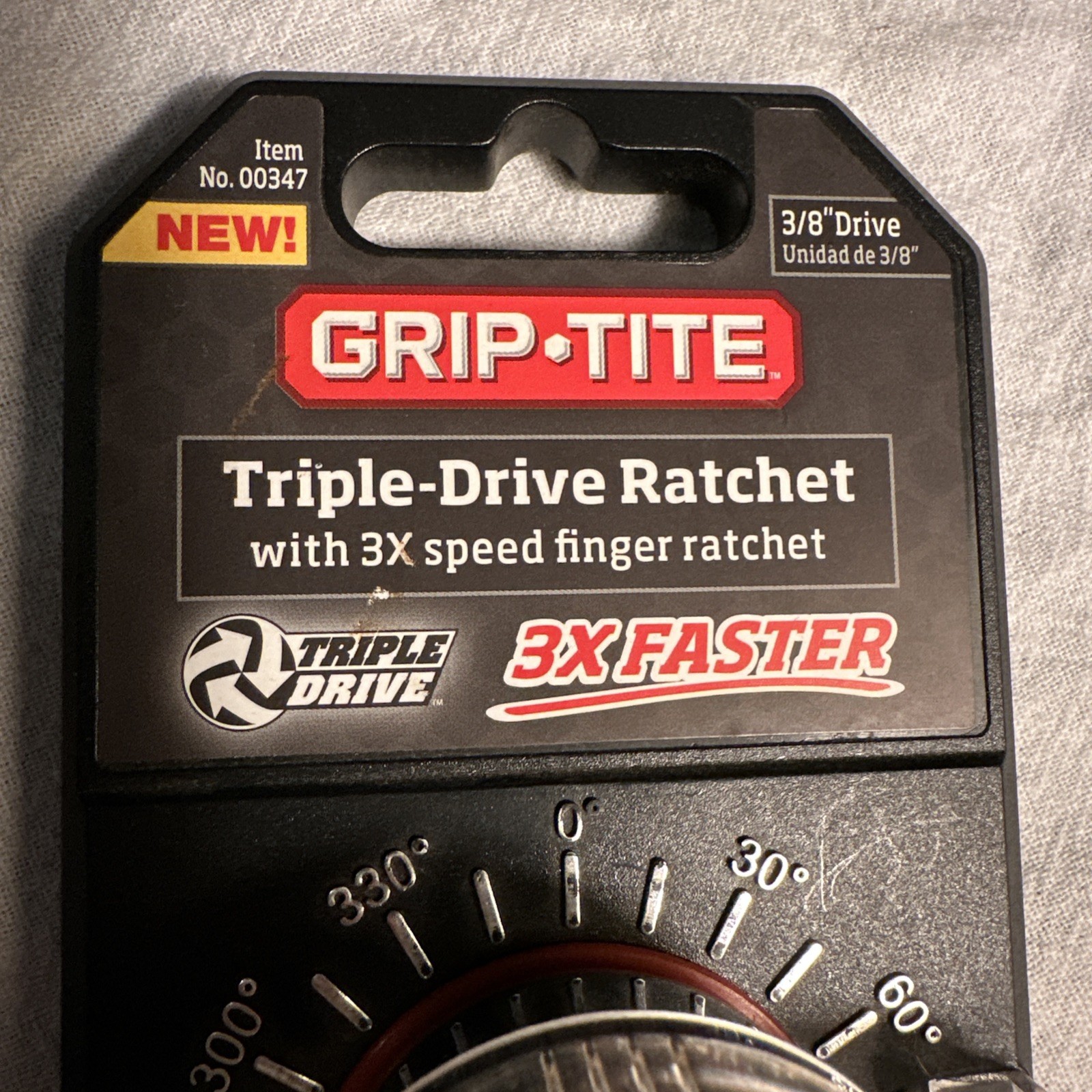 Grip-Tite 3/8” Ratchet #00347 Triple-Drive NEW