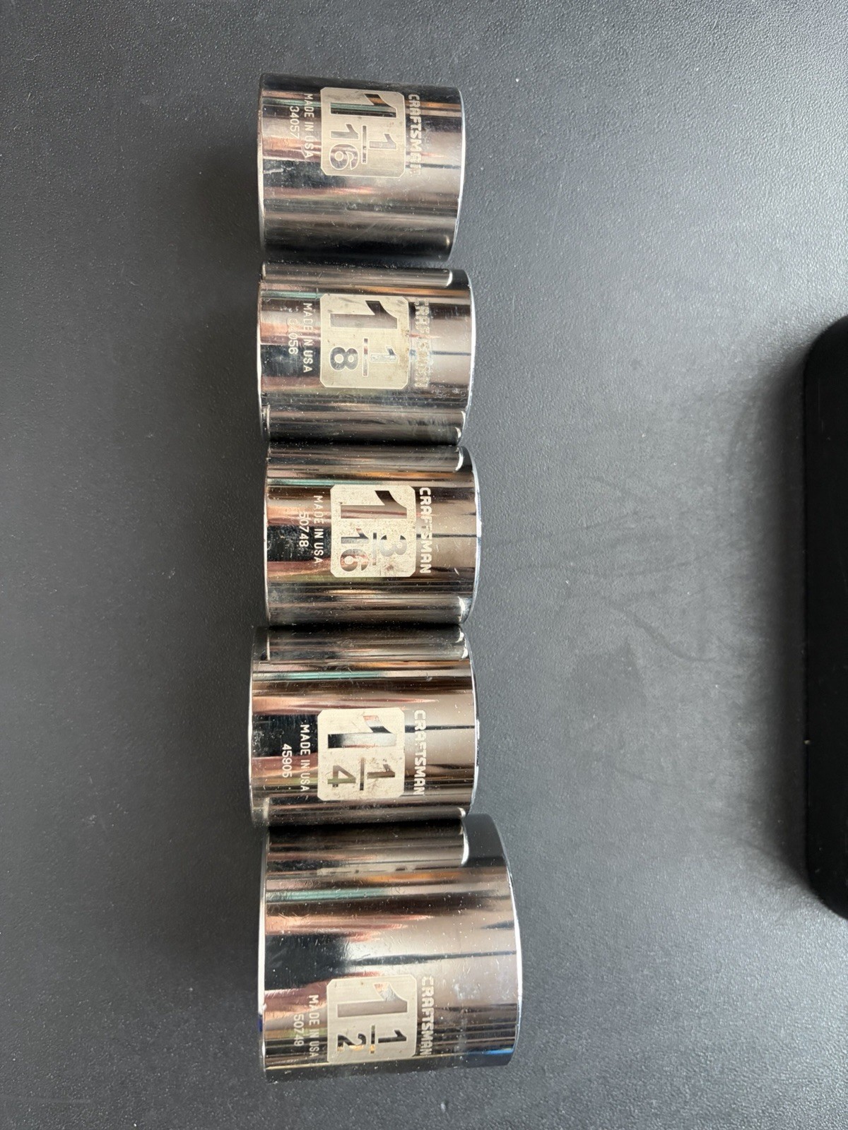 Craftsman USA 5-Piece Socket Set 1-1/16” – 1-1/2” Easy Read # 34572